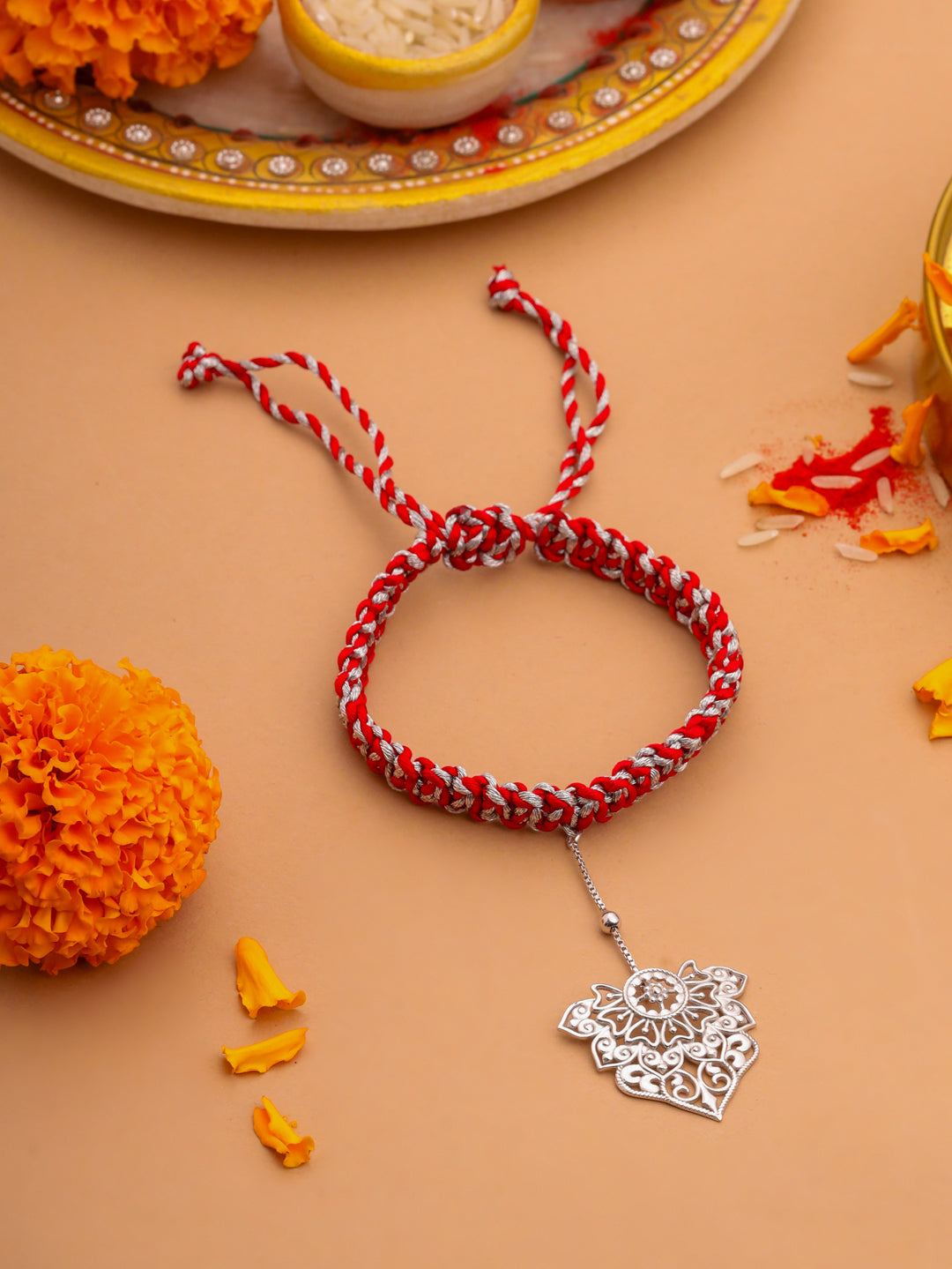Modern Odisha Filigree Lumba 925 Sterling Silver Rakhi