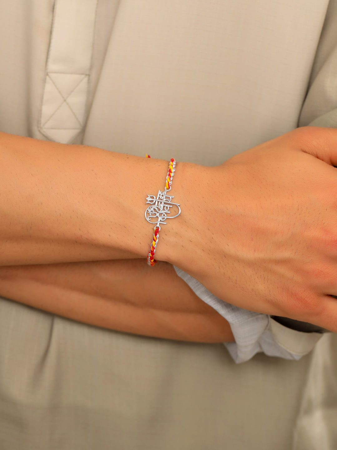 Shiva Trishul Mantra 925 Sterling Silver Rakhi