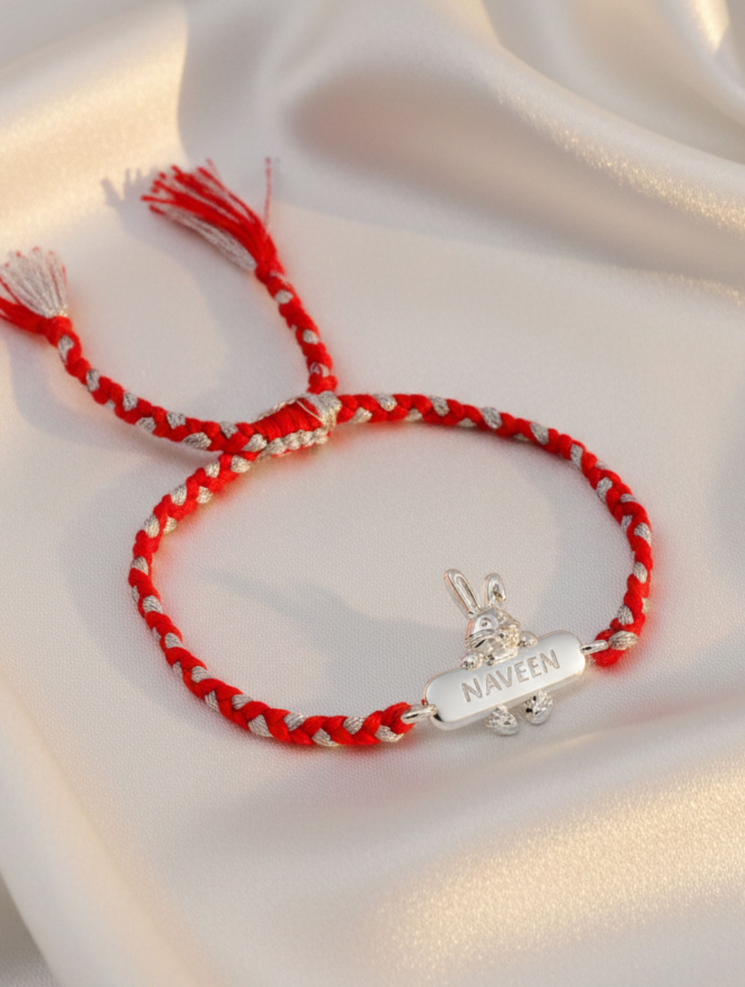 Baby Rabbit Personalized Kids 925 Silver Bracelet