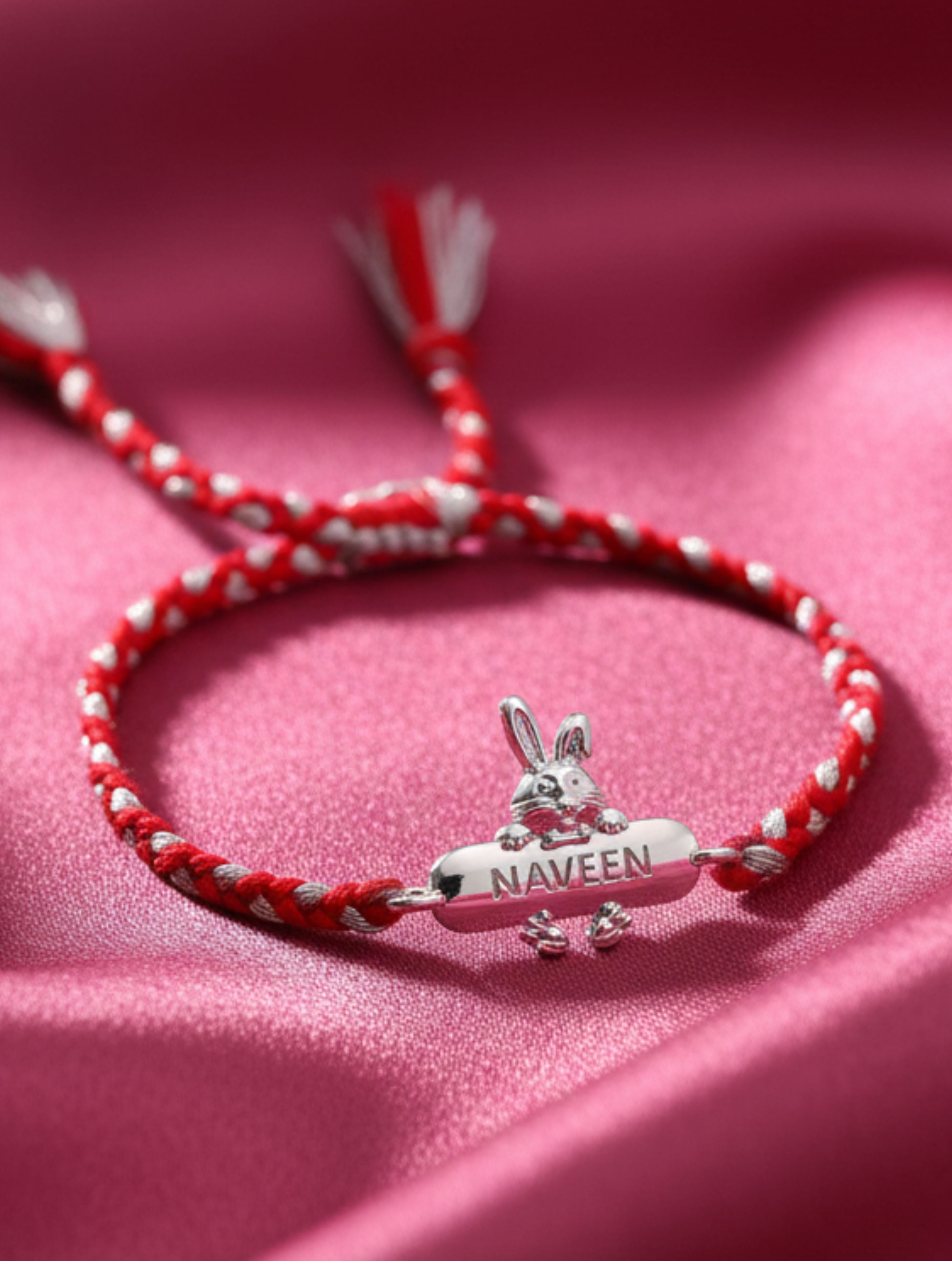 Baby Rabbit Personalized Kids 925 Silver Bracelet