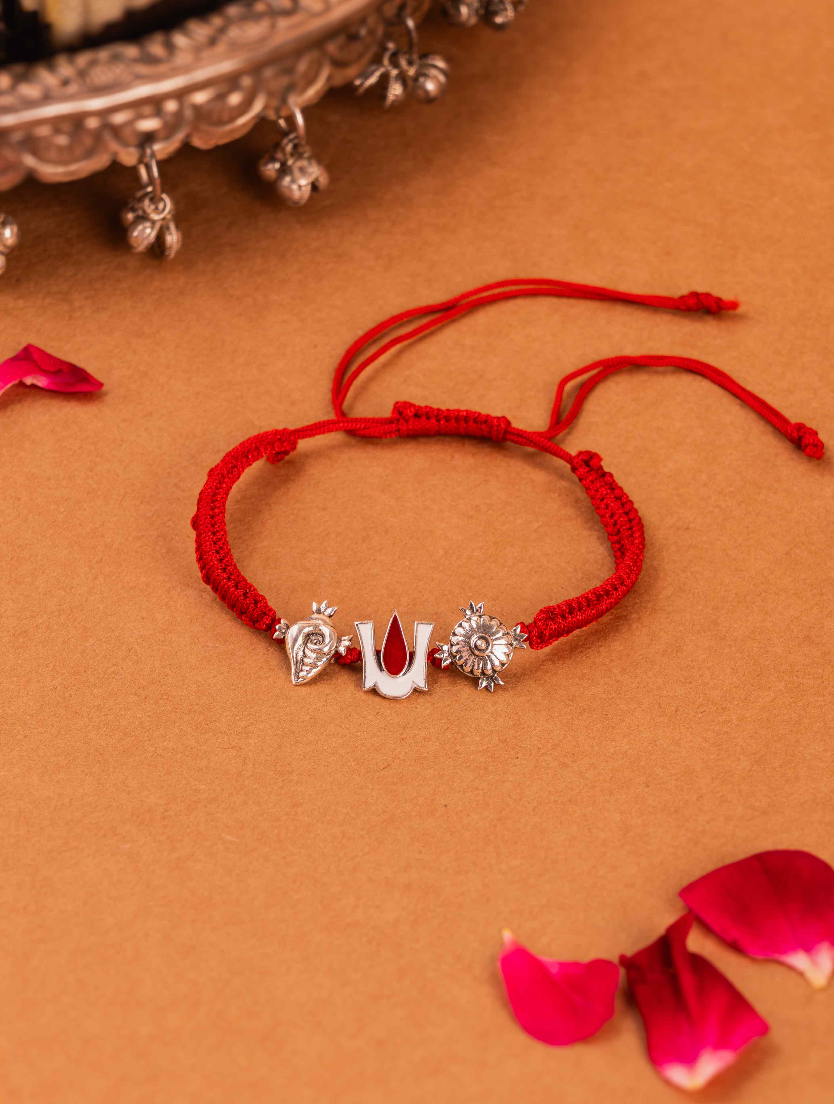 Silver Trishankhla Rakhi