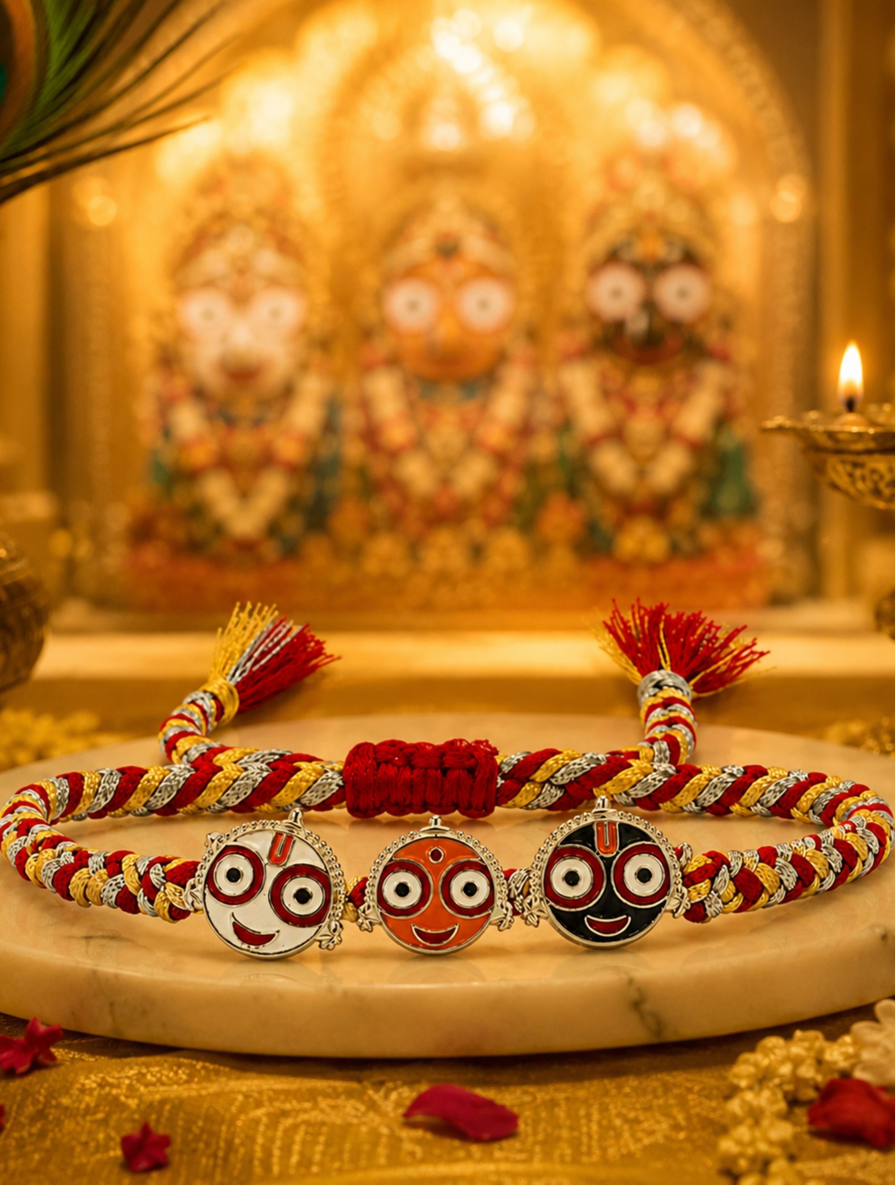 Silver Jagannathji Trio Rakhi