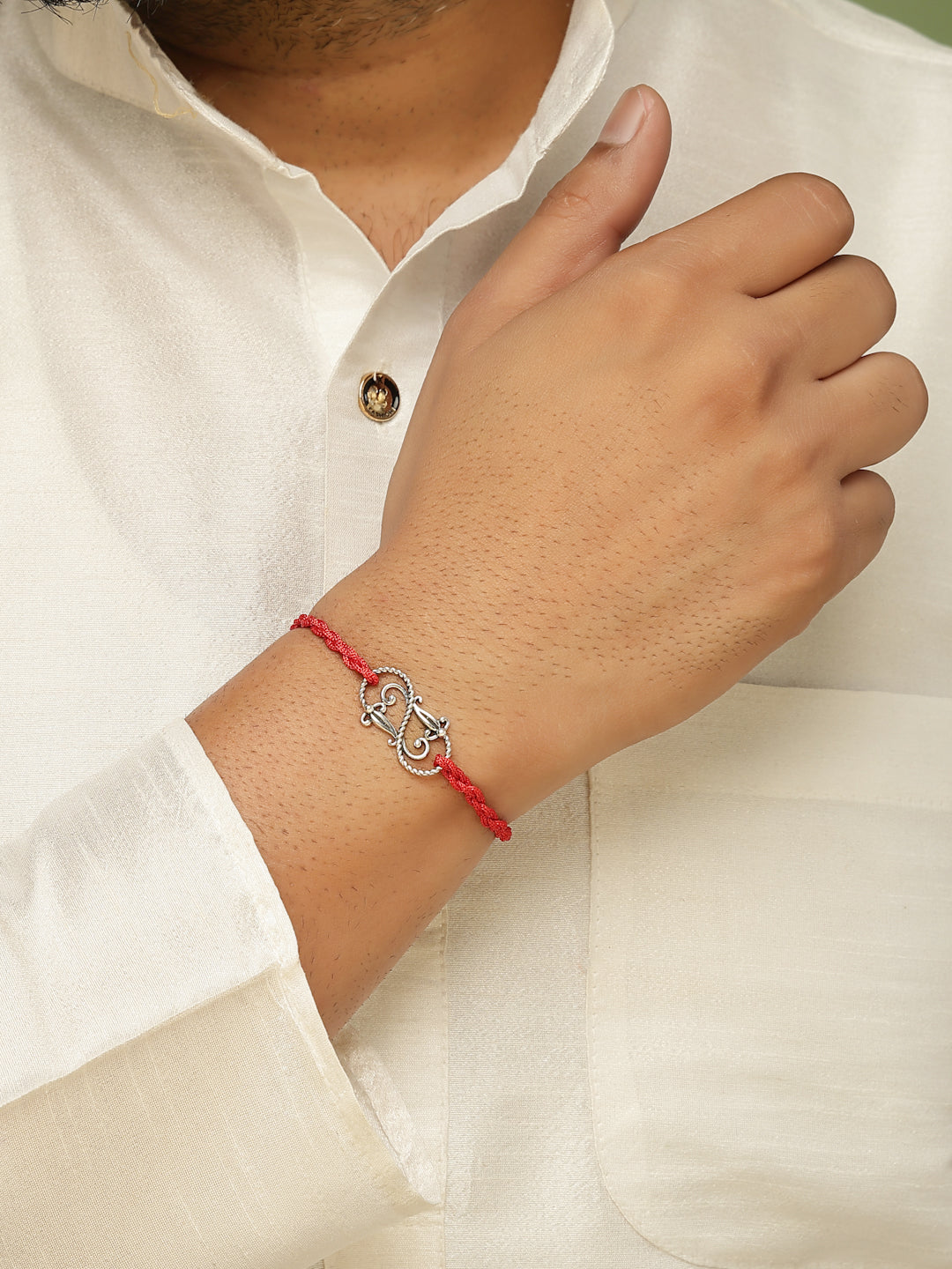 Silver Intricate Infinity Rakhi