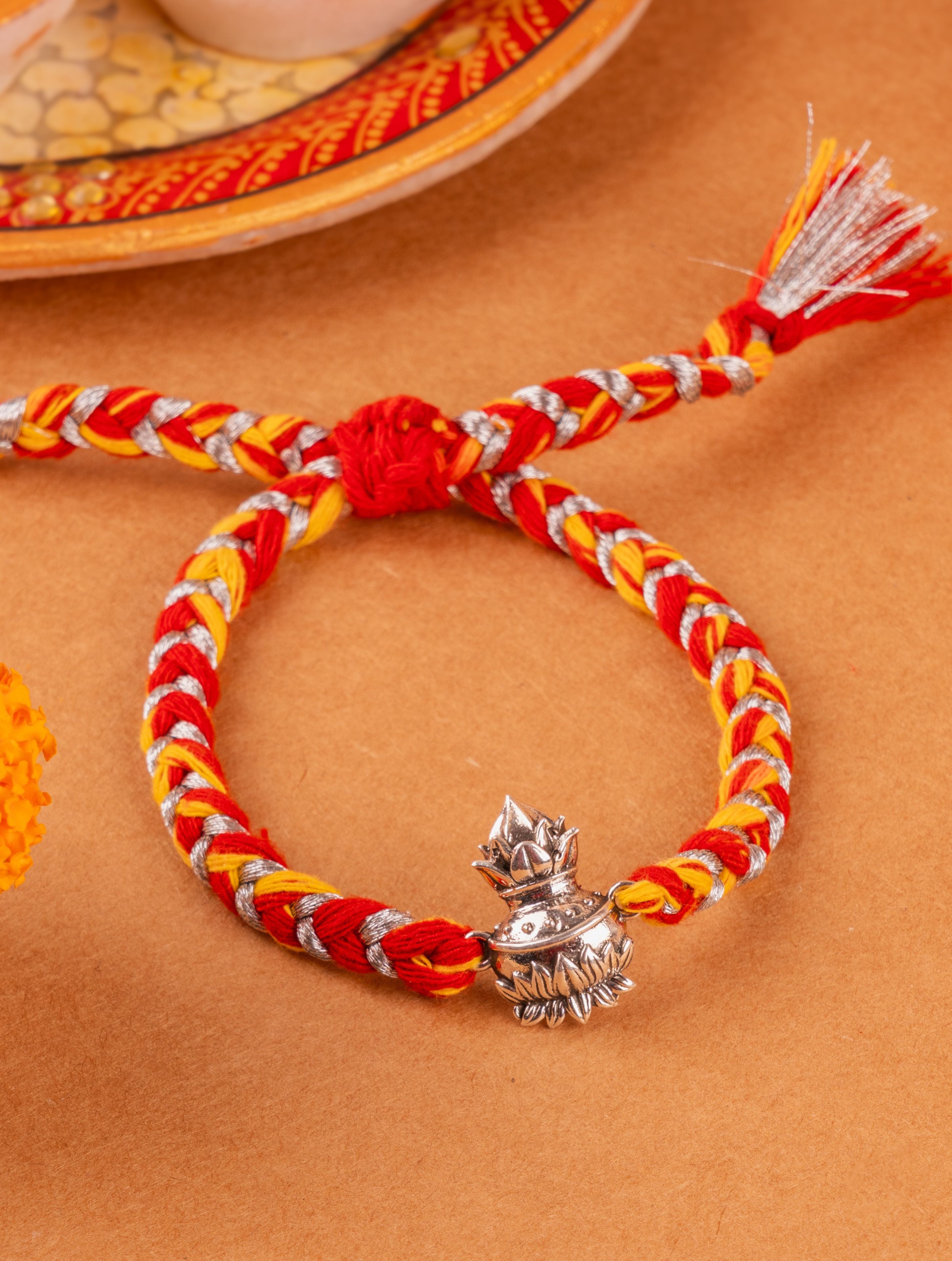 Silver Kalash Rakhi
