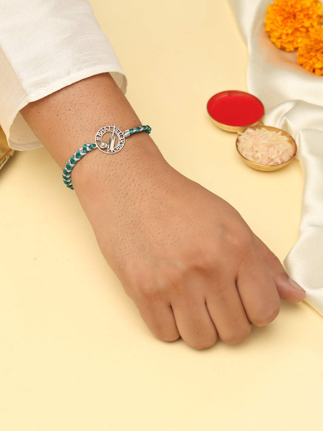 Silver O Cricketer Rakhi