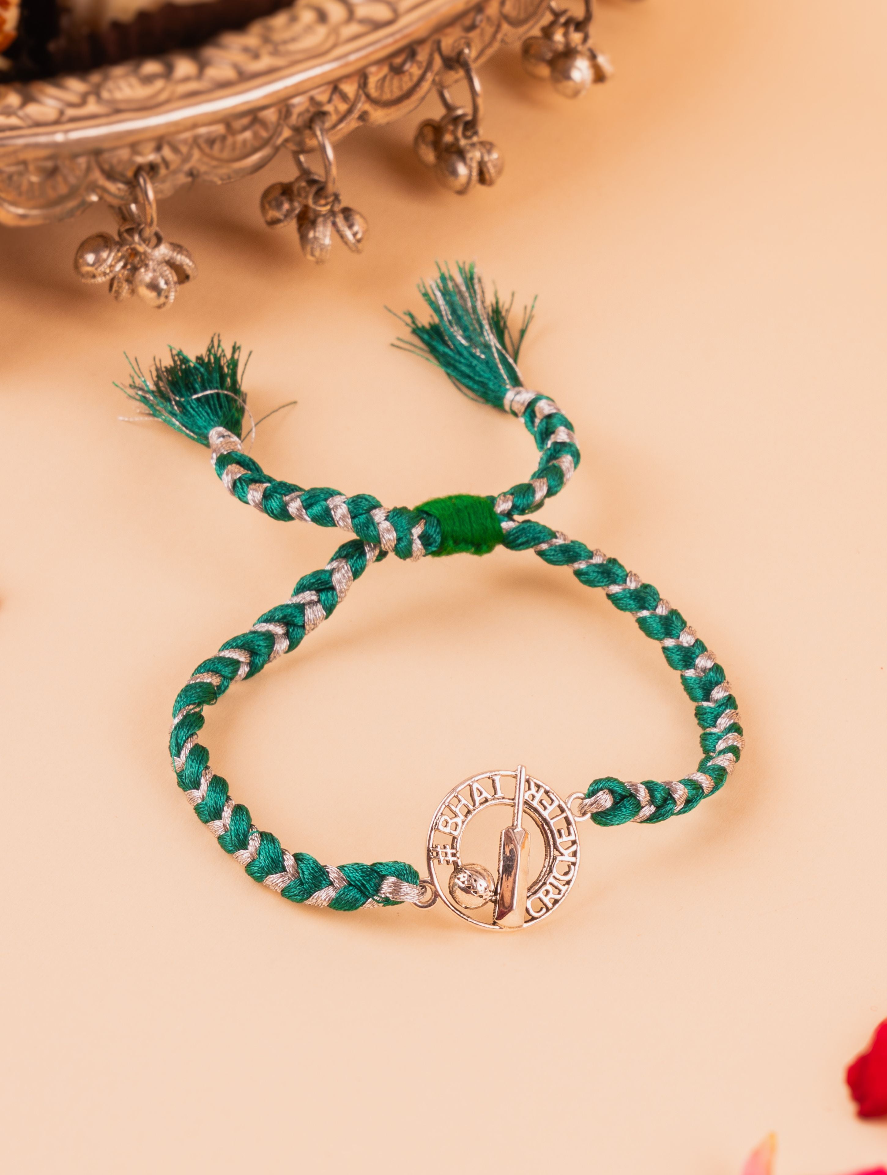 Silver O Cricketer Rakhi