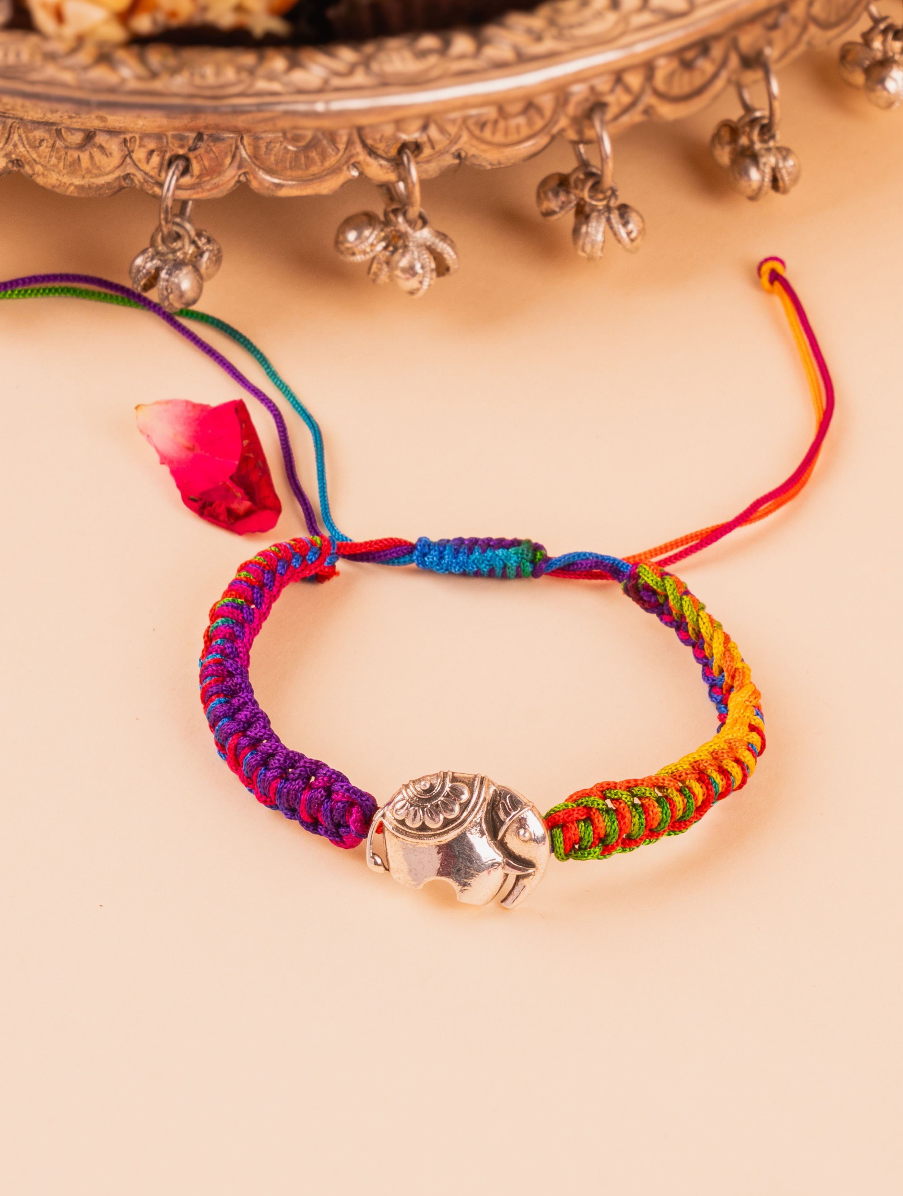 Silver Little Elephant Rakhi