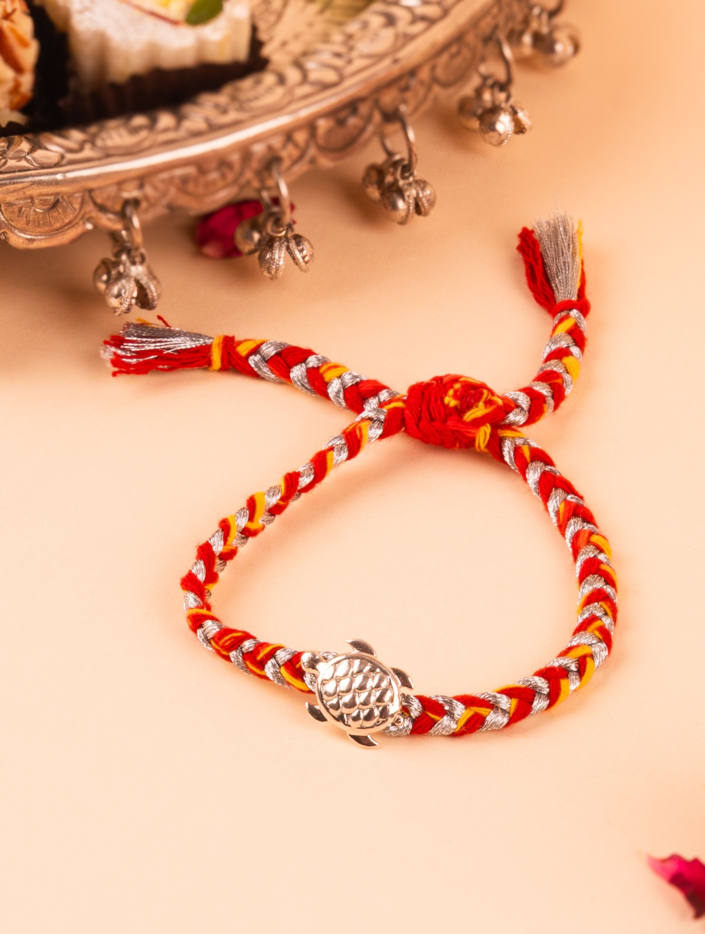 Silver Lucky Turtle Rakhi