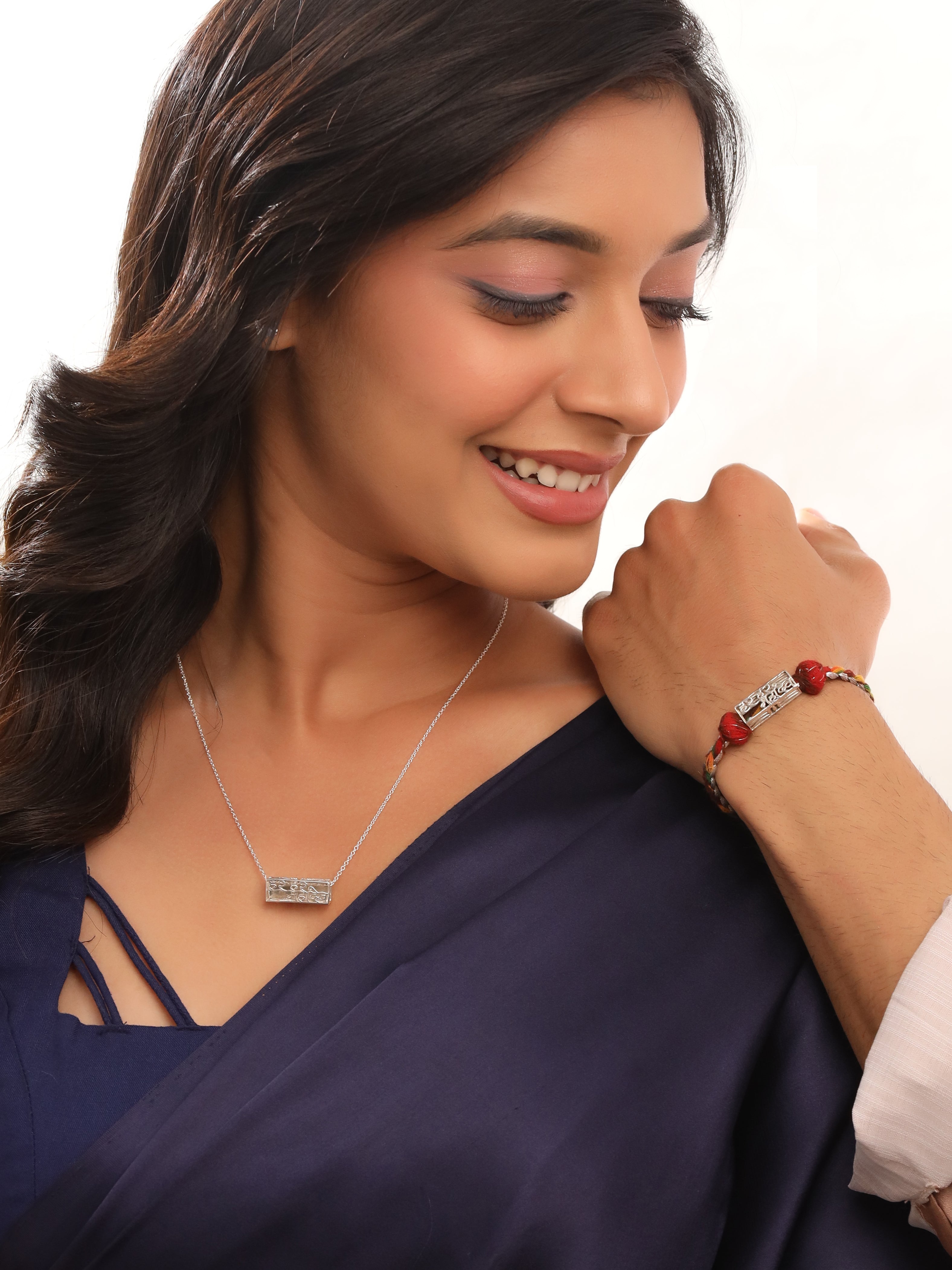 Silver Chain with Shiva Pendant – Convertible Rakhi Pendant