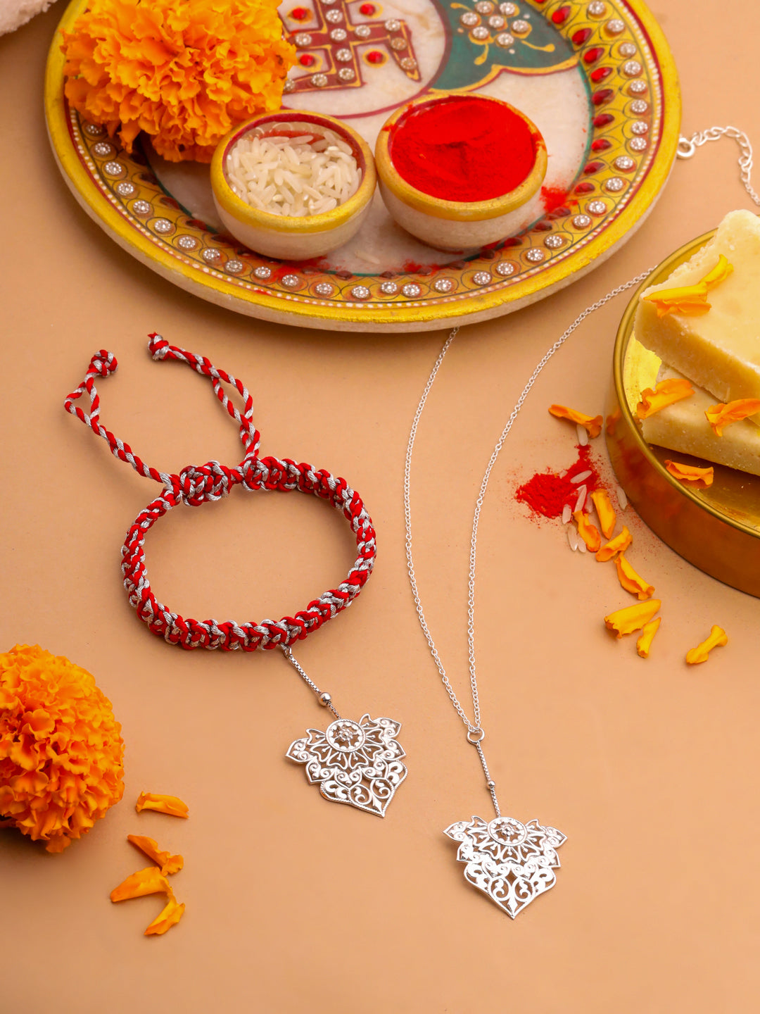 Odisha Filigree Inspired Silver Lumba Convertible Rakhi