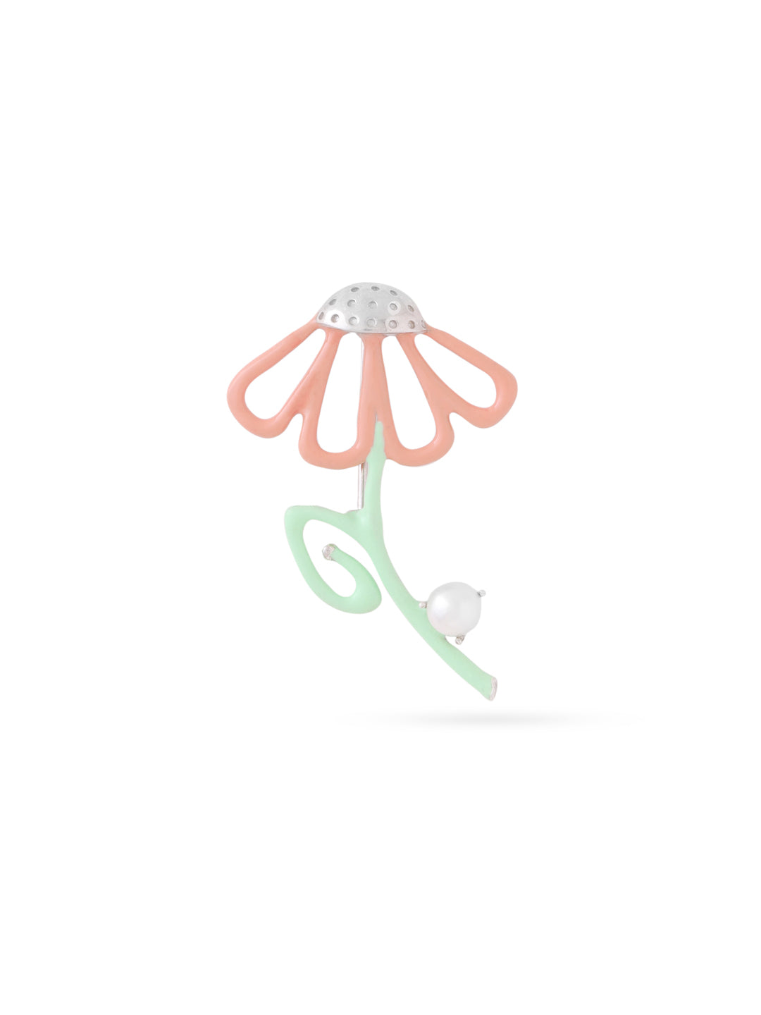 Wilting Orange Flower Brooch