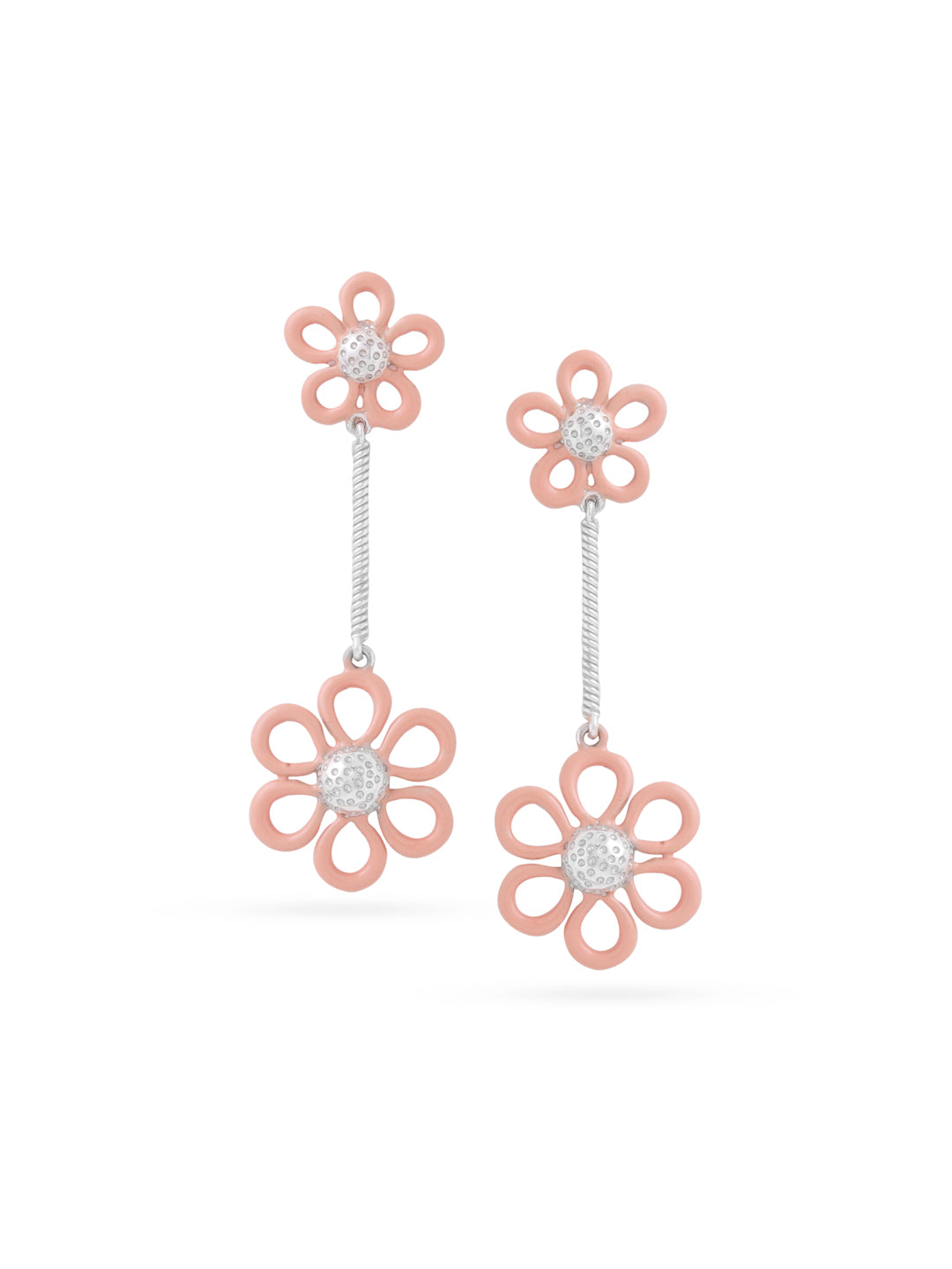 Orange Enamel Dangle Earrings