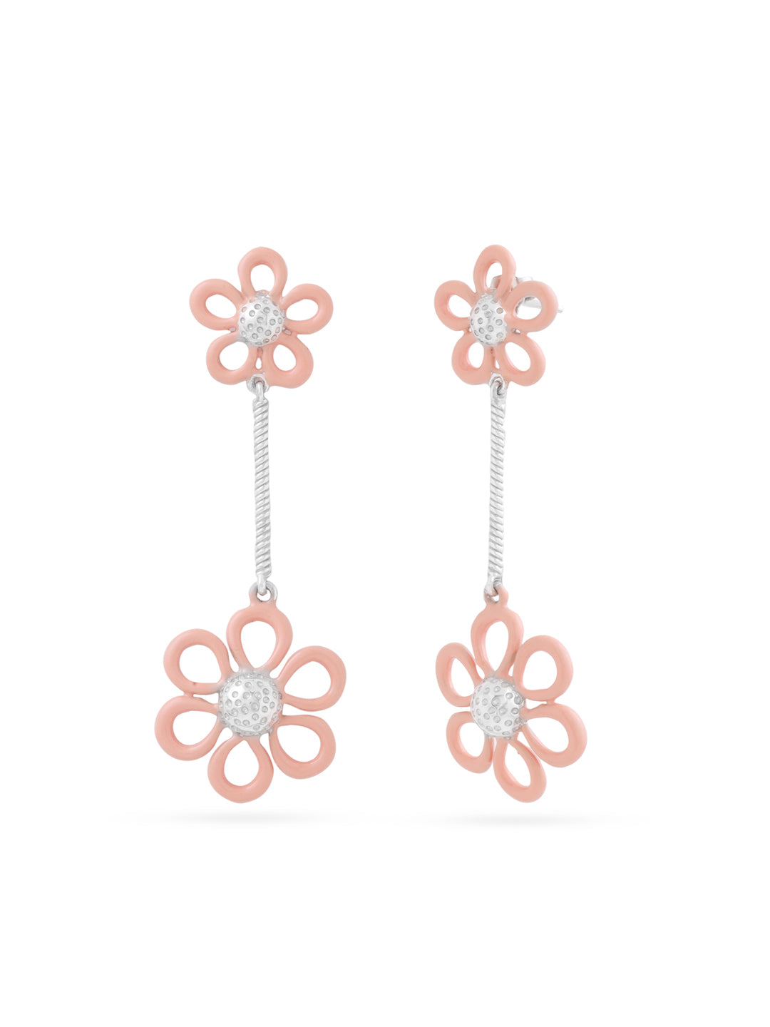 Orange Enamel Dangle Earrings