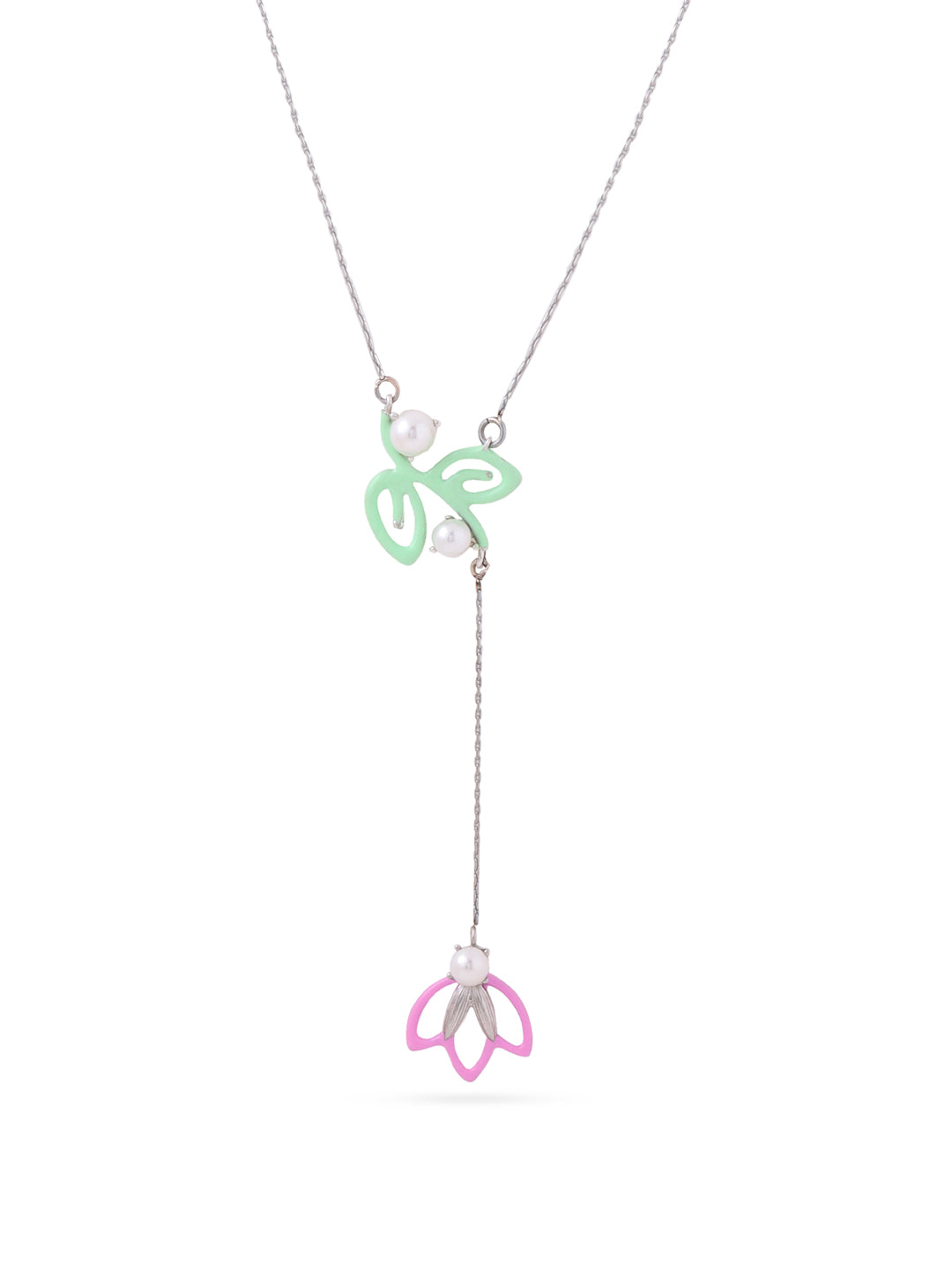 Assymetrical Floral Drop Pendant