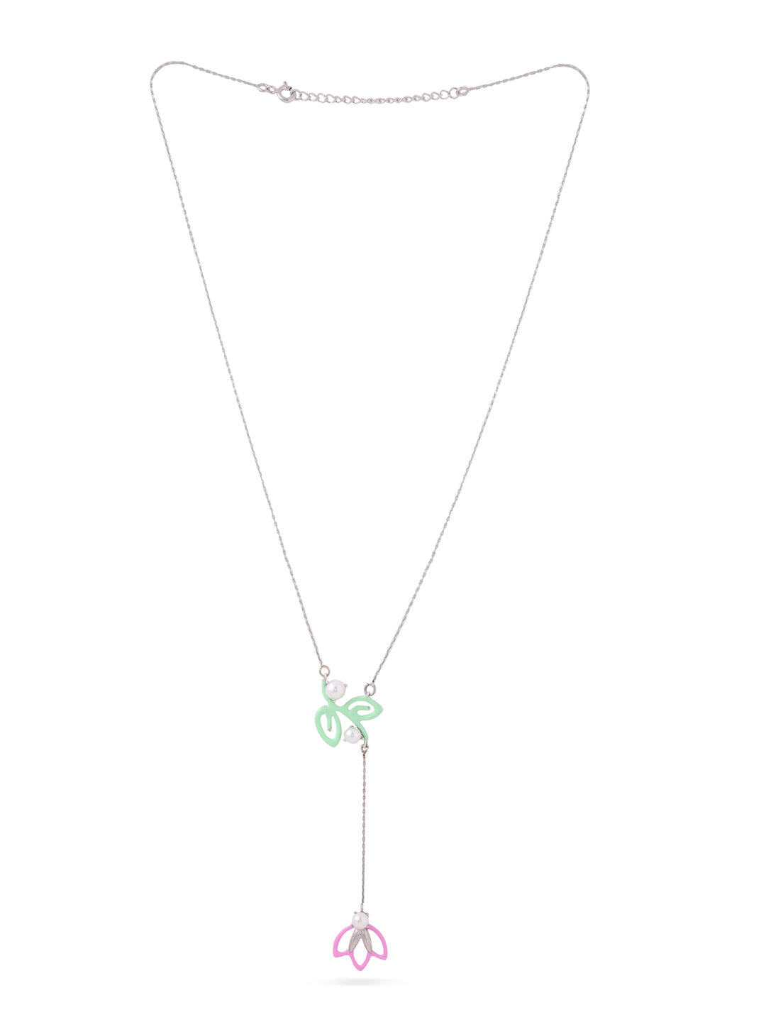 Assymetrical Floral Drop Pendant
