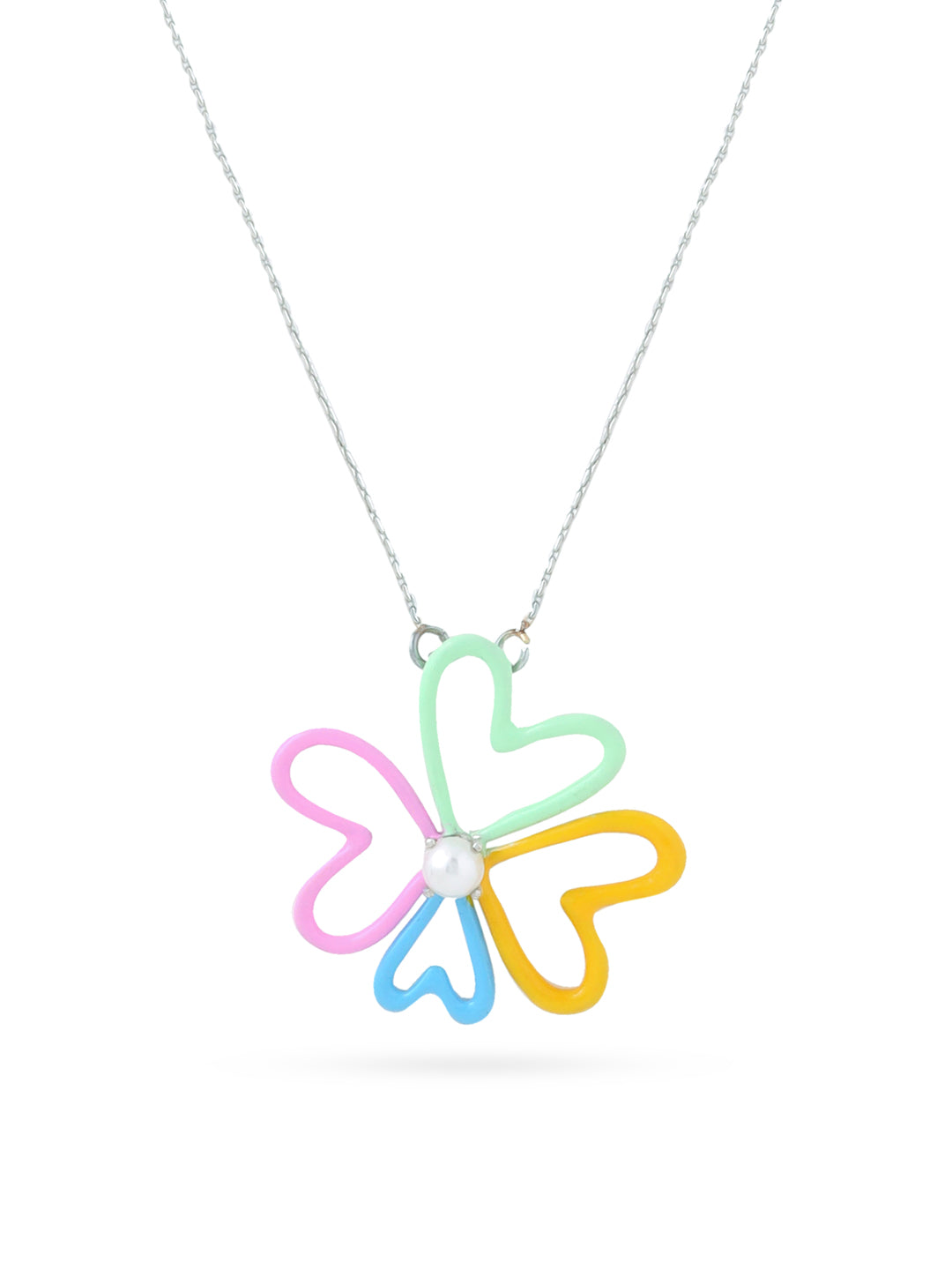 Rhodinierter Pastell-Bloom-Perlenanhänger aus der Corolla-Kollektion