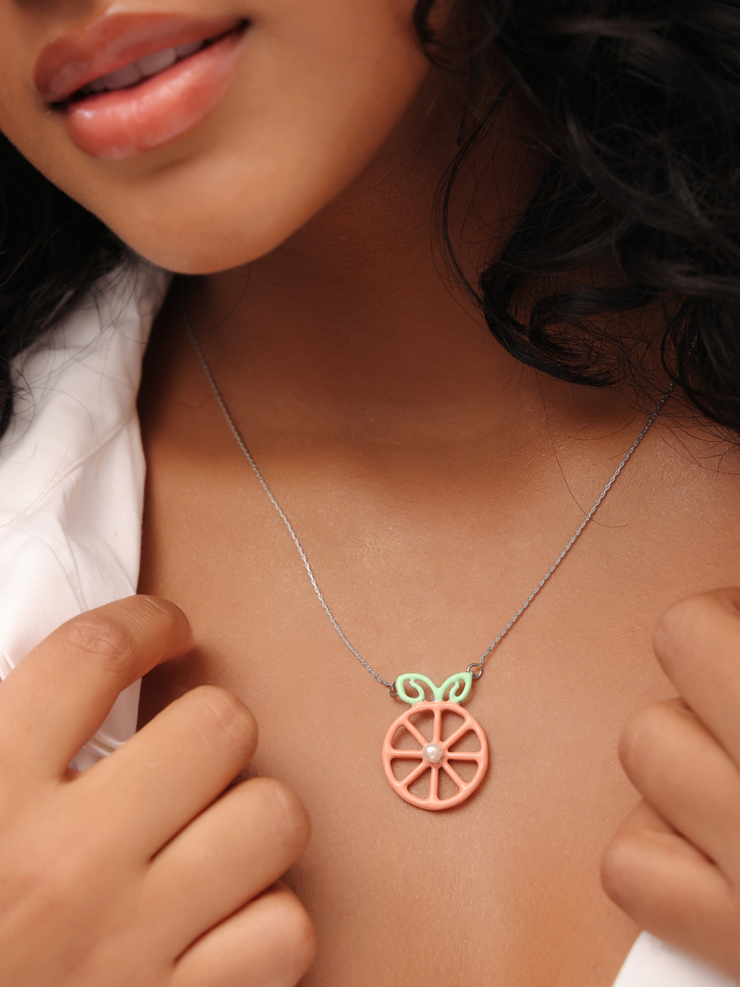 Orange Pearl Pendant