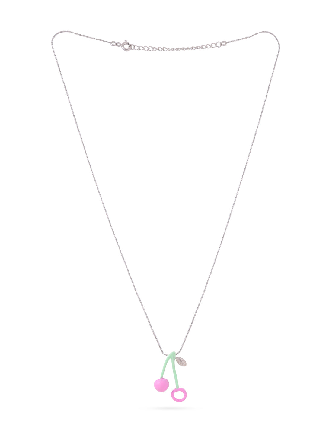 Assymetrical Cherry Enameled Pendant