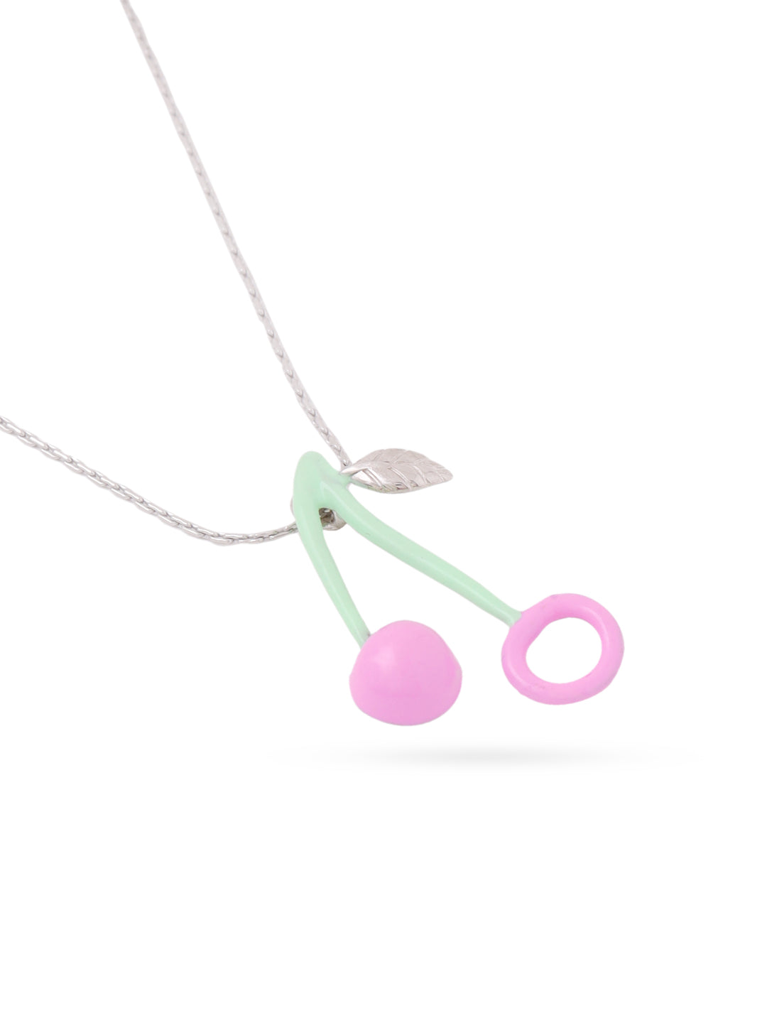 Assymetrical Cherry Enameled Pendant