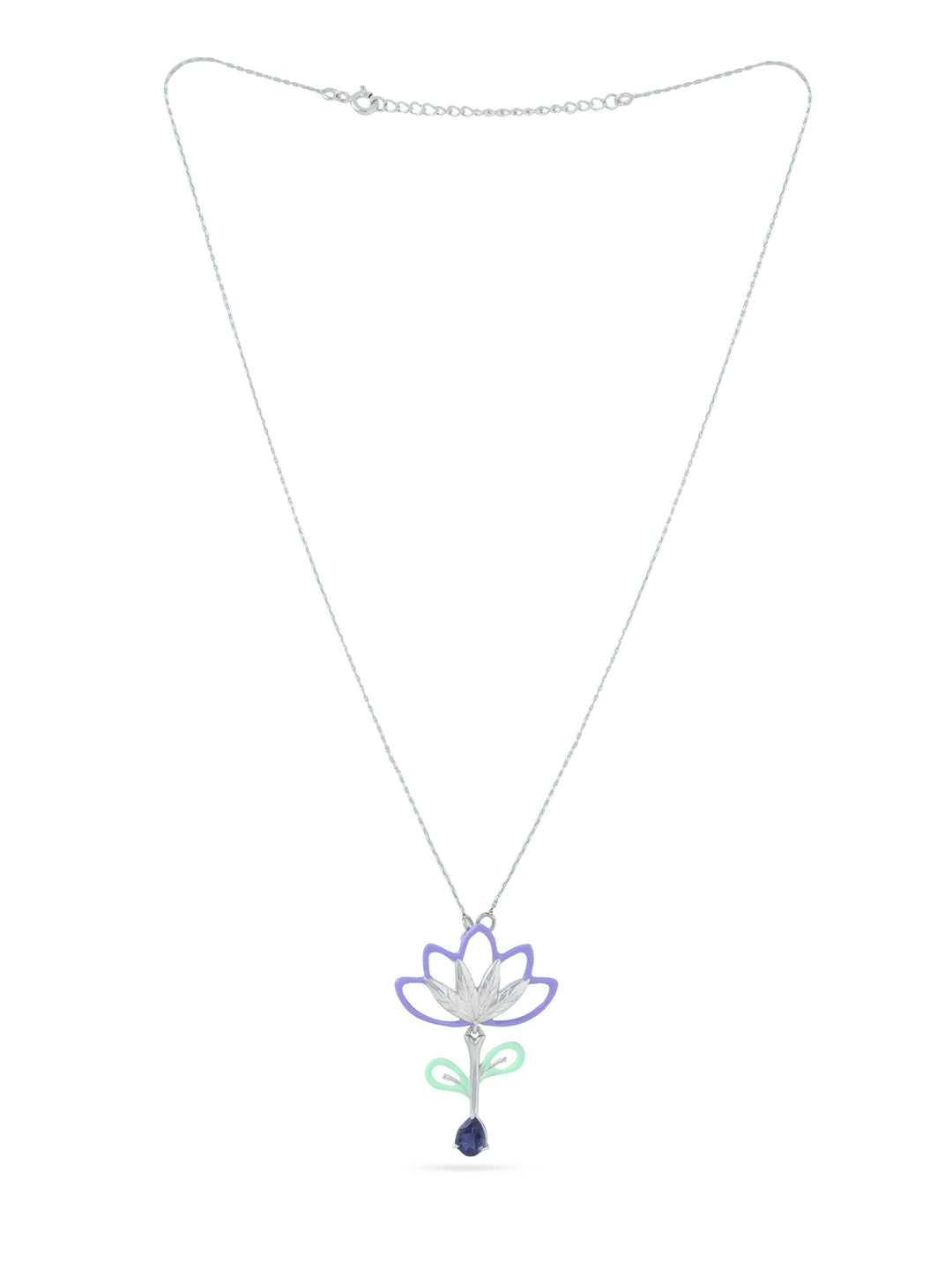 Lotus Iolite Pendant