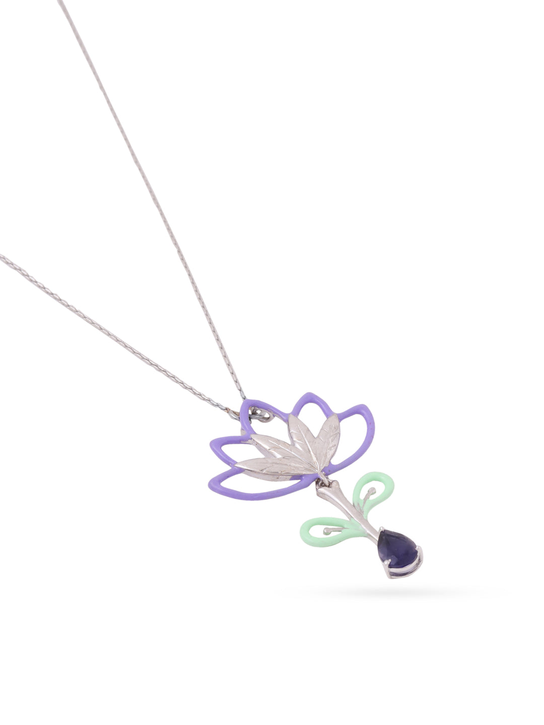 Lotus Iolite Pendant