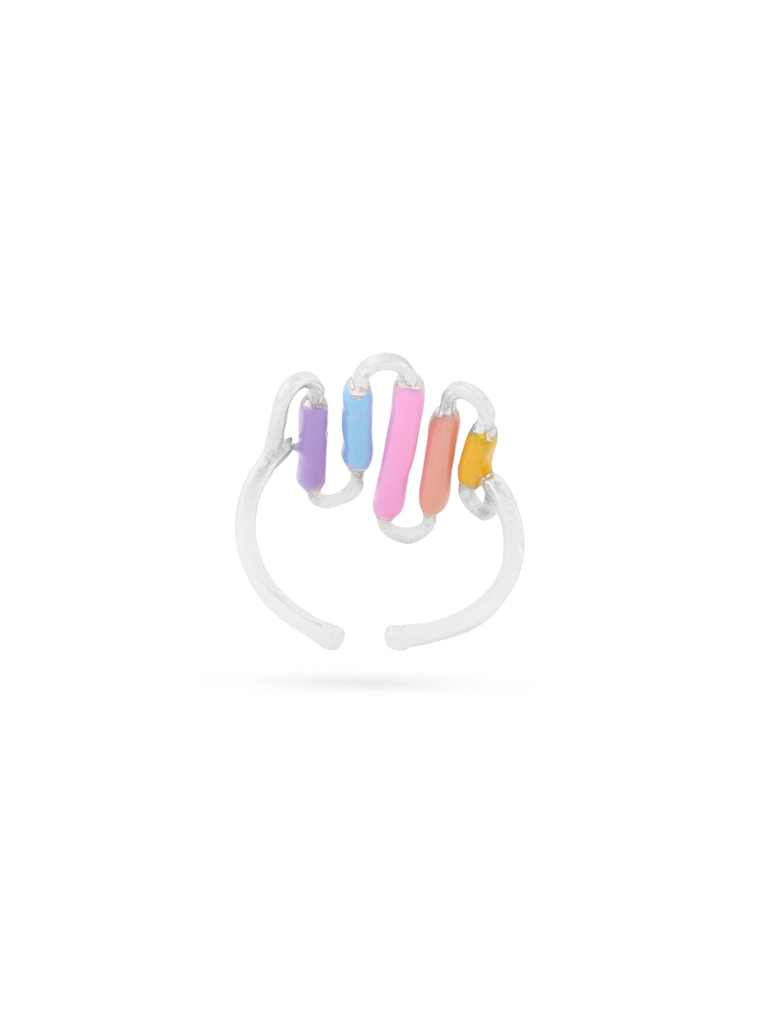 Multicolour Adjustable Enameled Ring