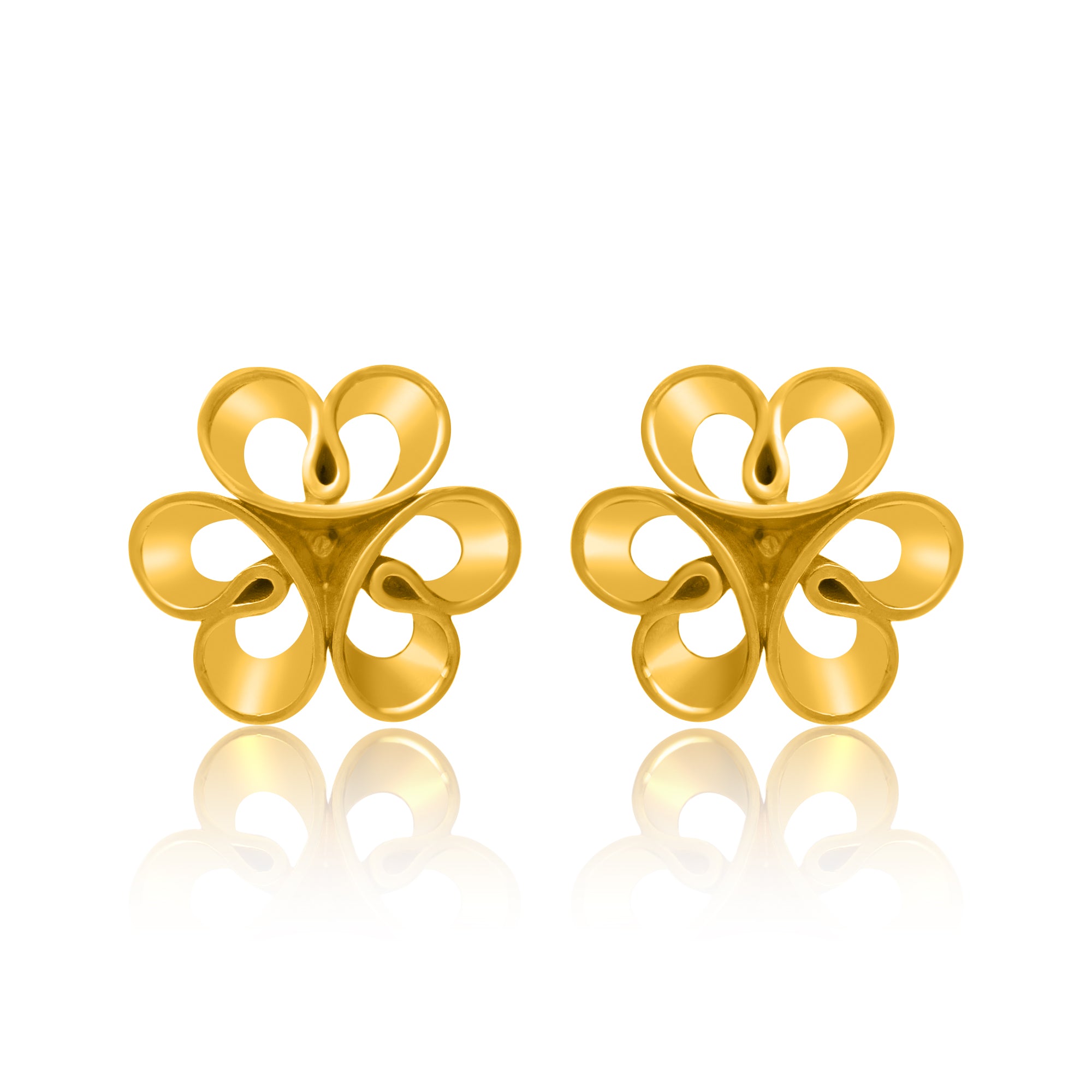 24K Gold Plating Love Blossoms Elysian 925 Sterling Silver Earrings For Women