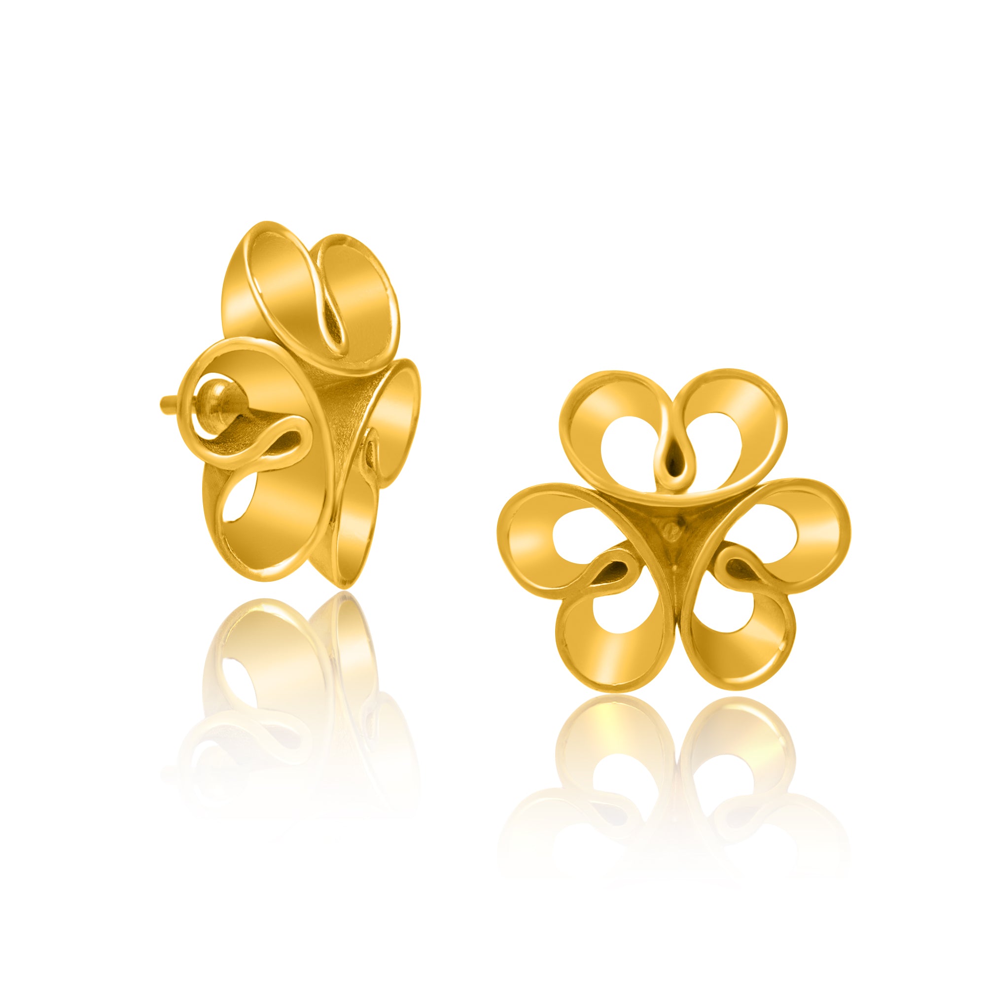 24K Gold Plating Love Blossoms Elysian 925 Sterling Silver Earrings For Women