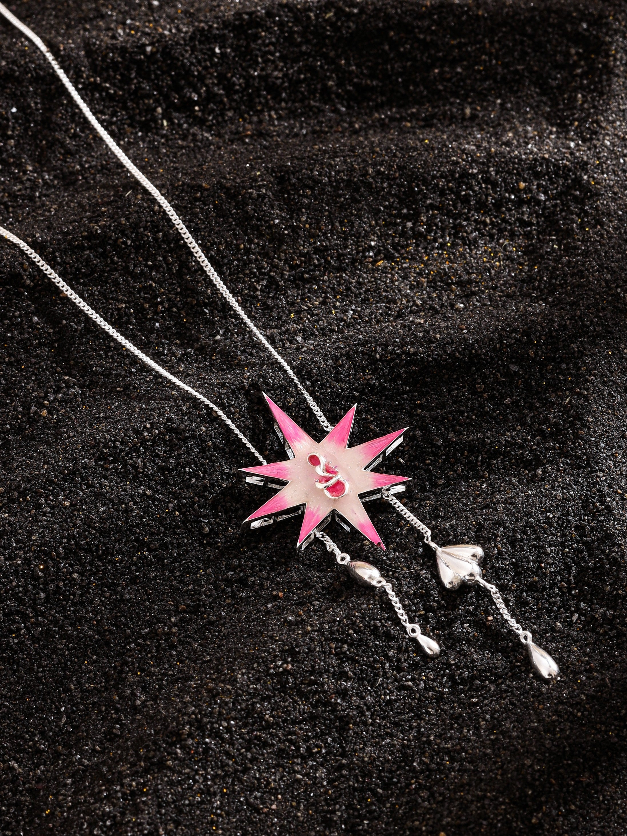 Real Rhodium Plating Star and Infinity with Pink Shades Elysian 925 Sterling Silver Pendant For Women