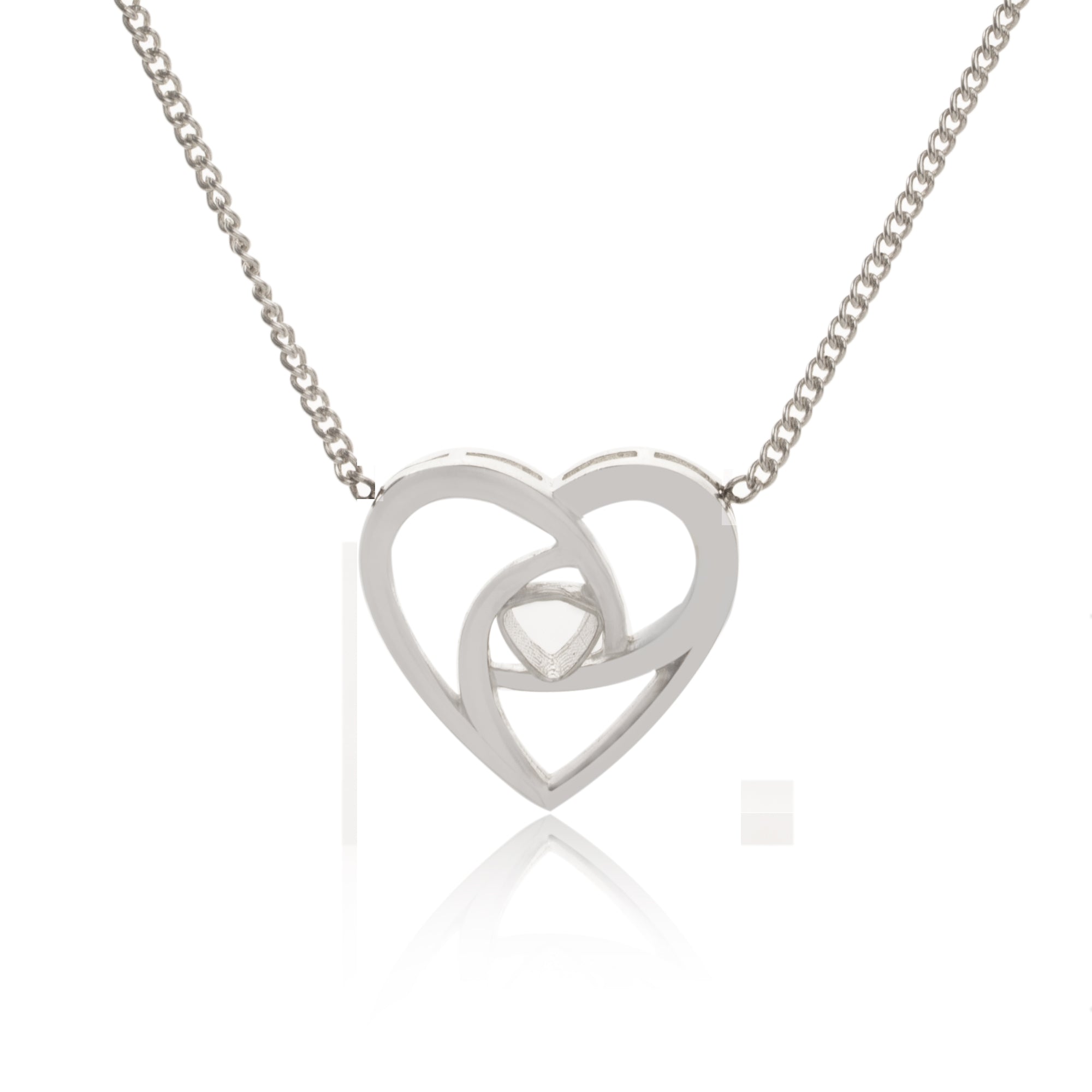 Real Rhodium Plating Heart in Jali Design Elysian 925 Sterling Silver Pendant For Women