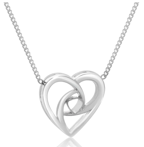 Real Rhodium Plating Heart in Jali Design Elysian 925 Sterling Silver Pendant For Women