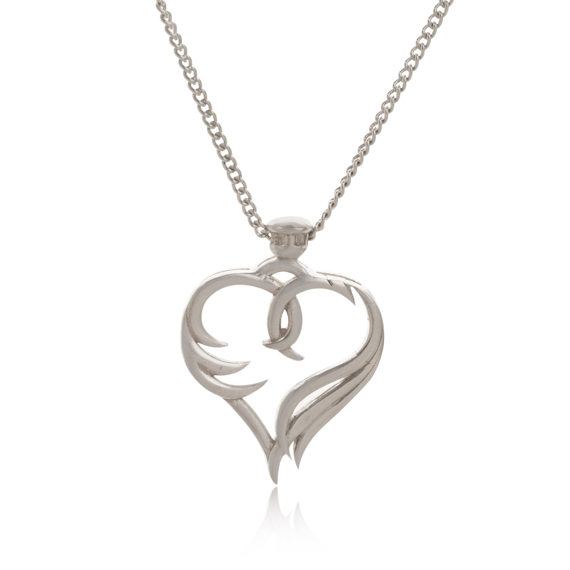 Real Rhodium Plating Abstract Heart Elysian 925 Sterling Silver Pendant For Women