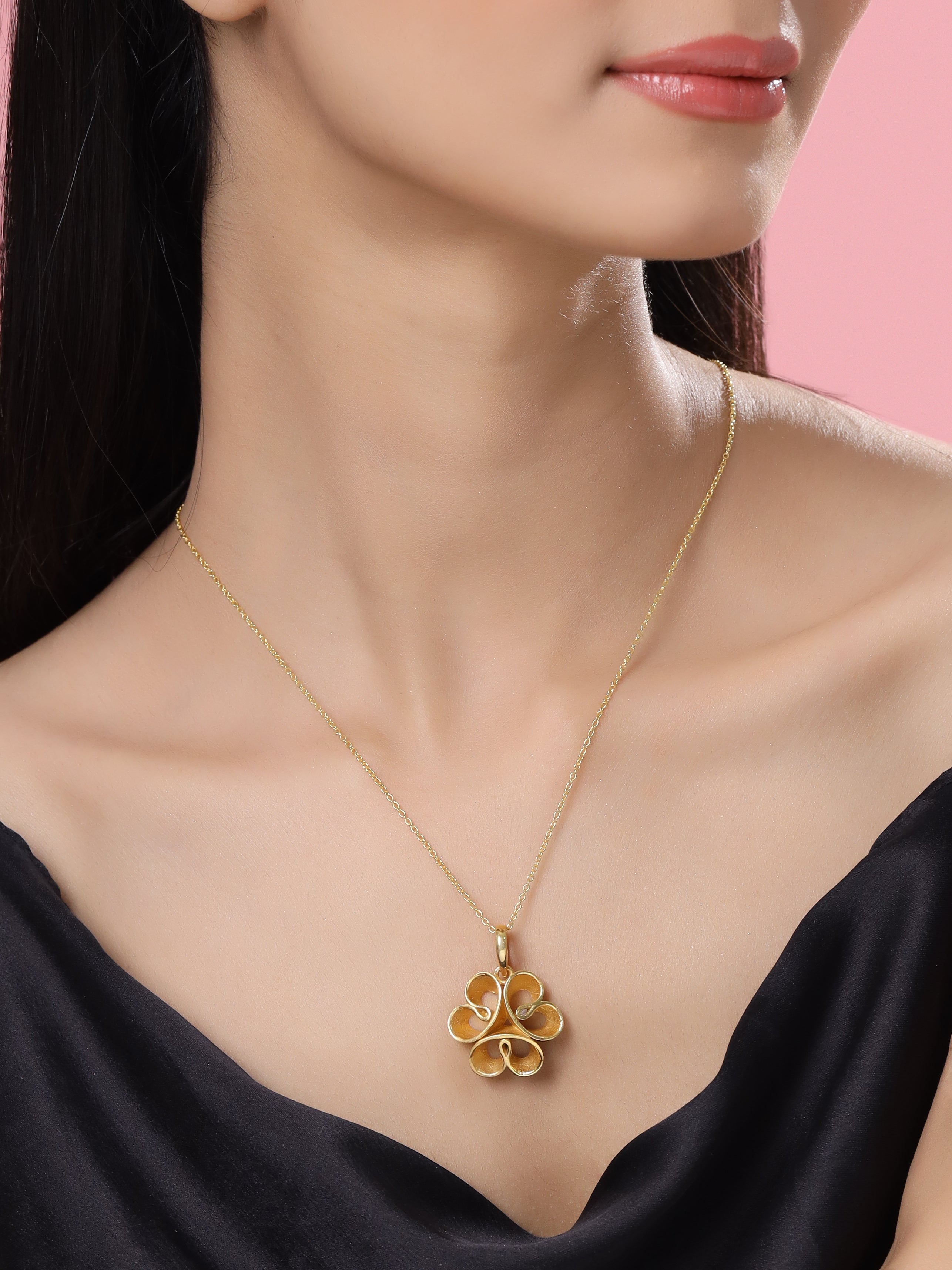 24K Gold Plating Love Blossoms Elysian 925 Sterling Silver Pendant For Women