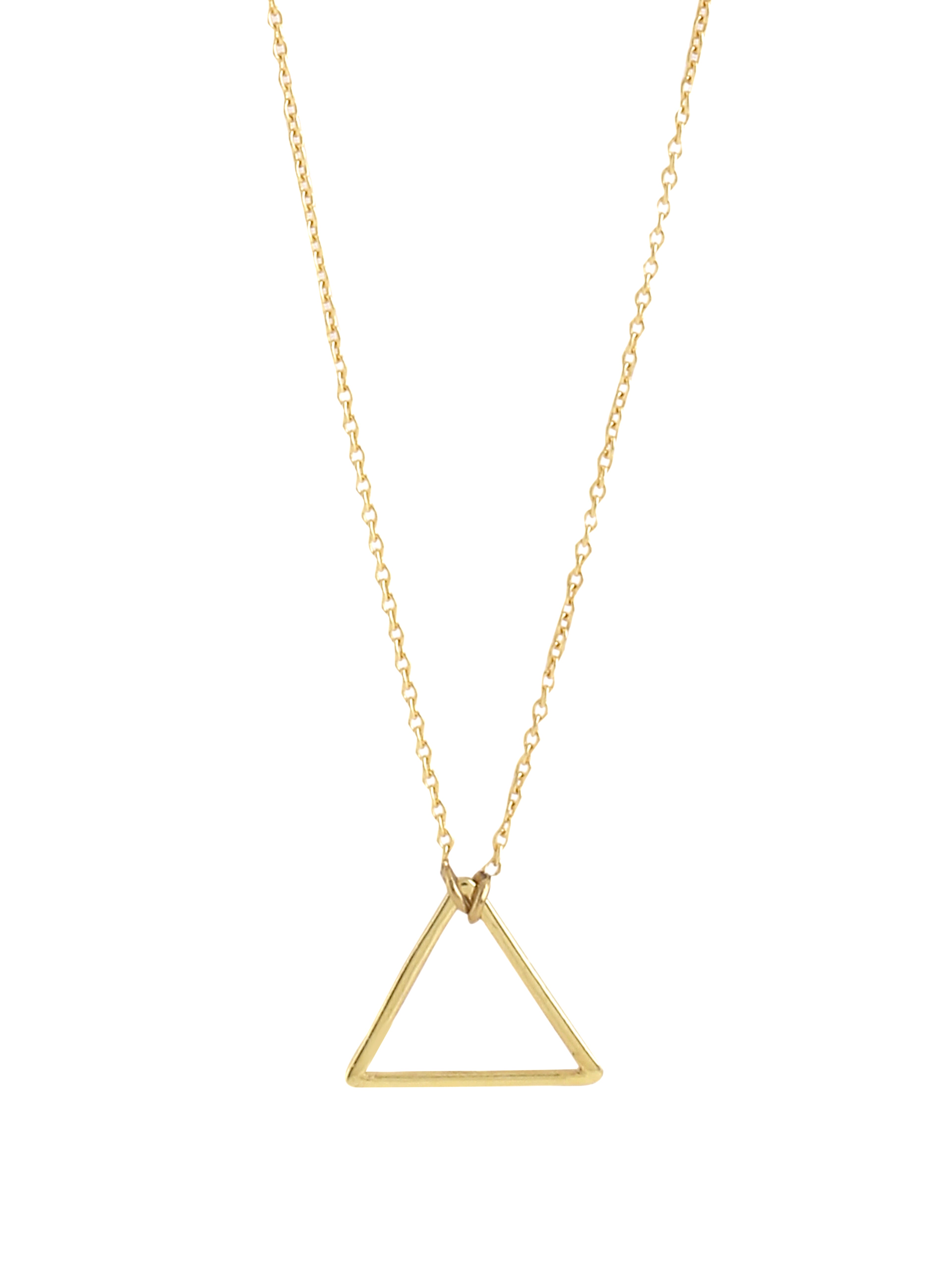 24K Gold Plating Geometric Triangles Elysian 925 Sterling Silver Pendant For Women