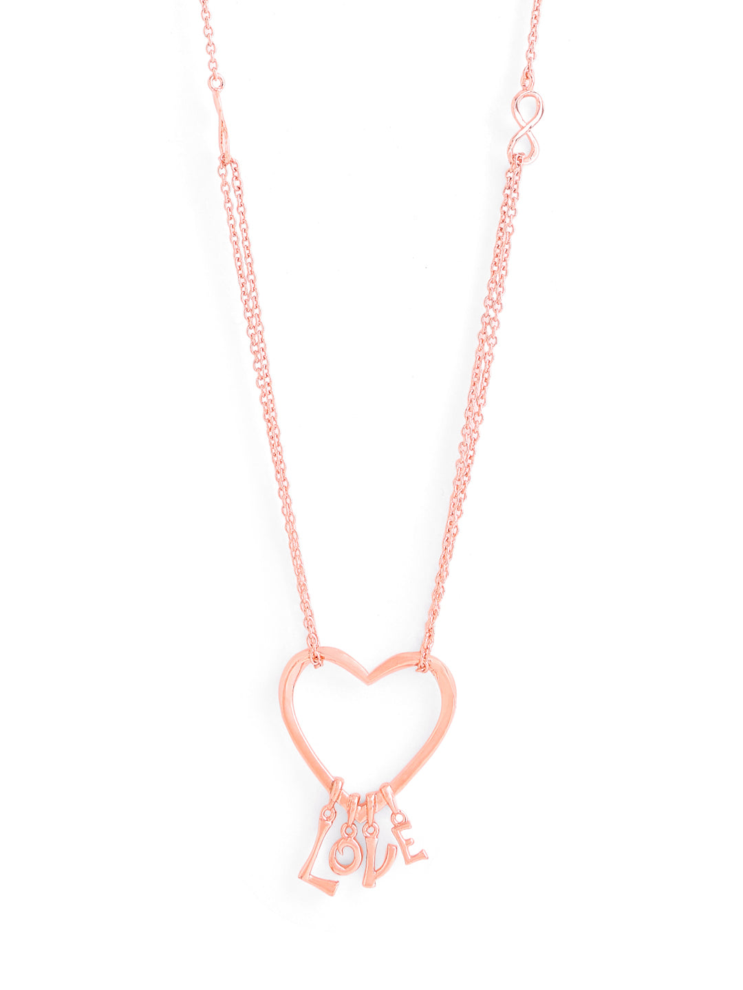 Elysian Rose Gold Prosperity Heart 925 Sterling Silver Pendant For Women