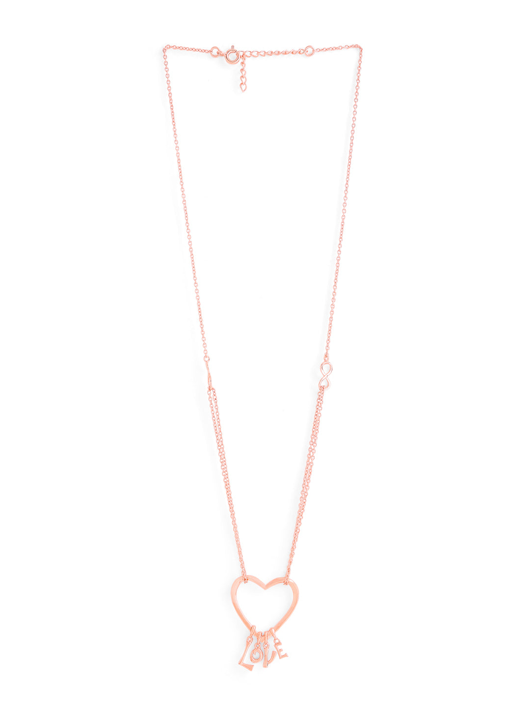 Elysian Rose Gold Prosperity Heart 925 Sterling Silver Pendant For Women