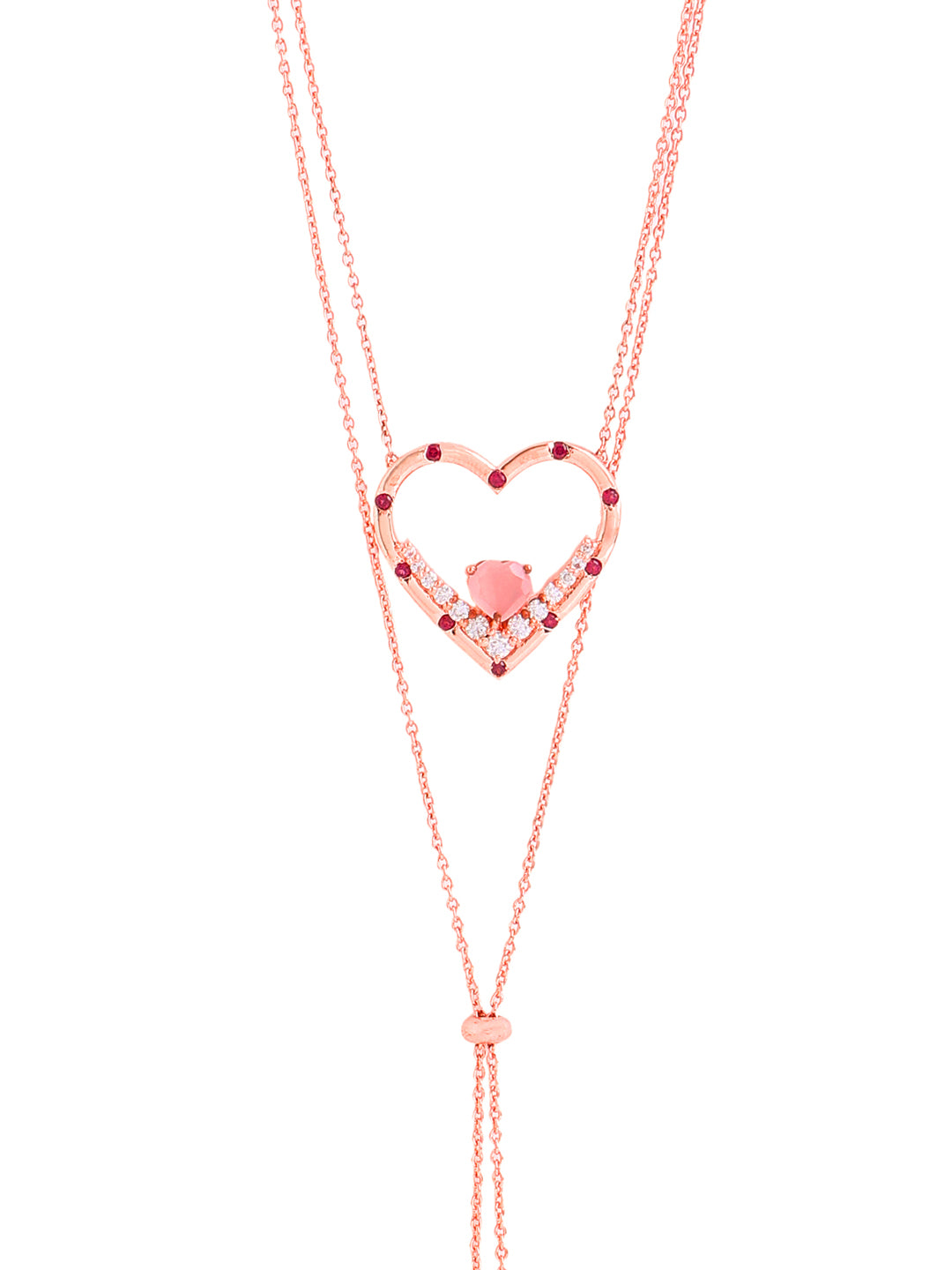 Elysian Bond Rose Gold Pink Chalcedony 925 Sterling Silver Pendant For Women