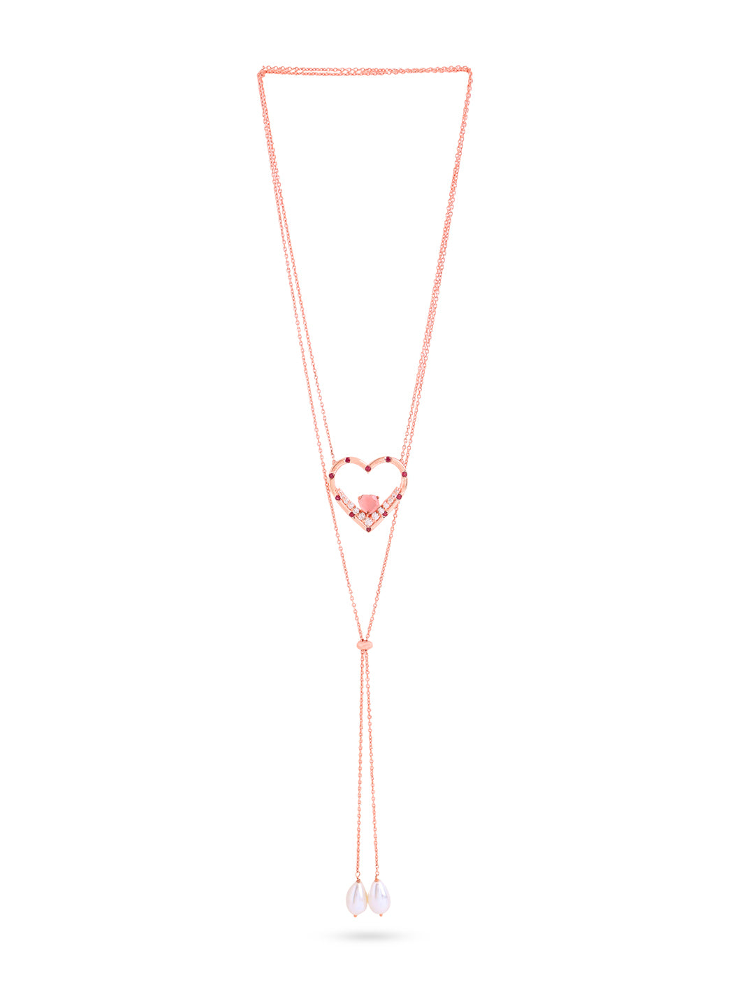 Elysian Bond Rose Gold Pink Chalcedony 925 Sterling Silver Pendant For Women
