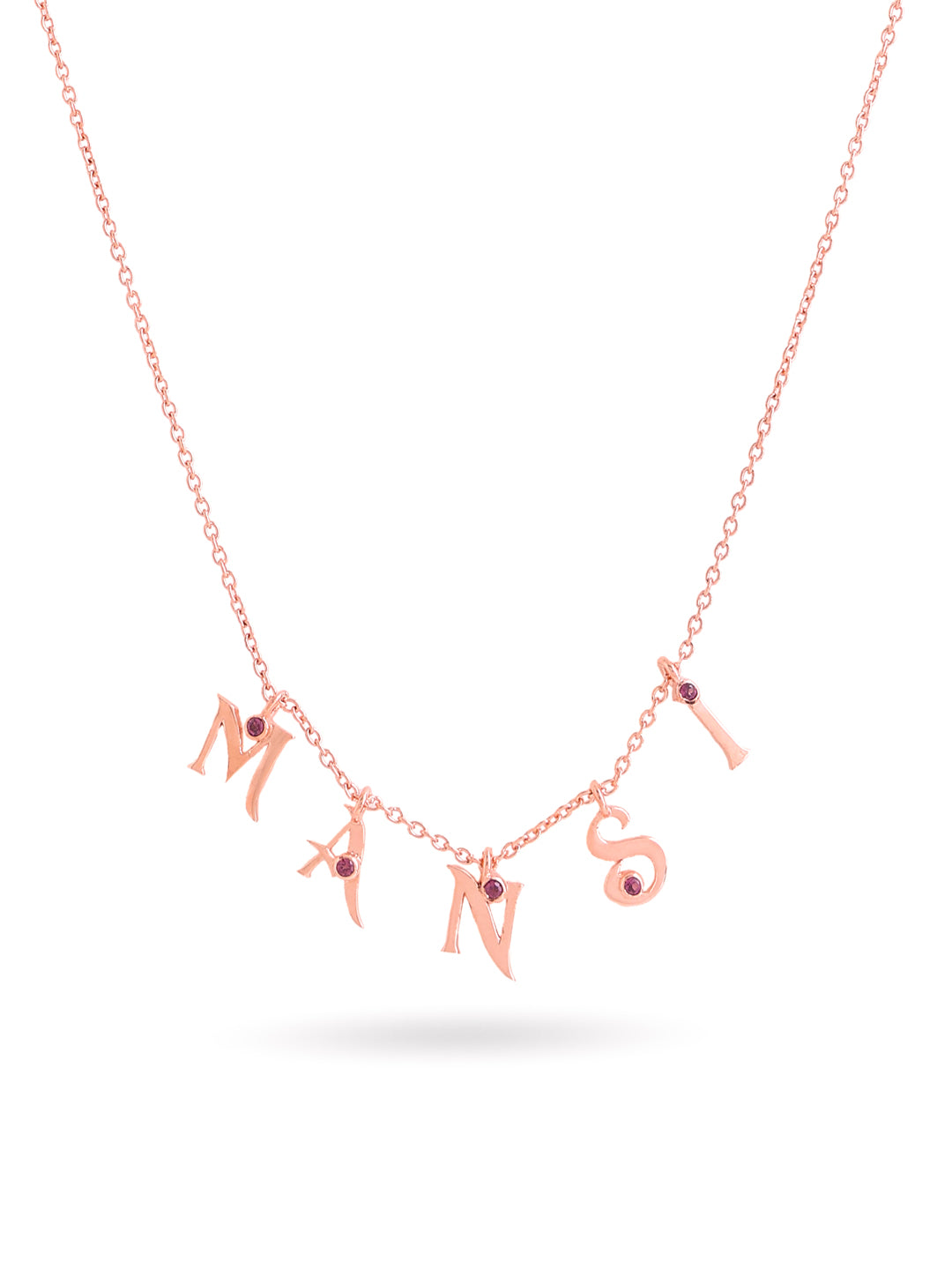 Elysian Rose Gold Customizable Love Rhodolite Garnet 925 Sterling Silver Pendant For Women