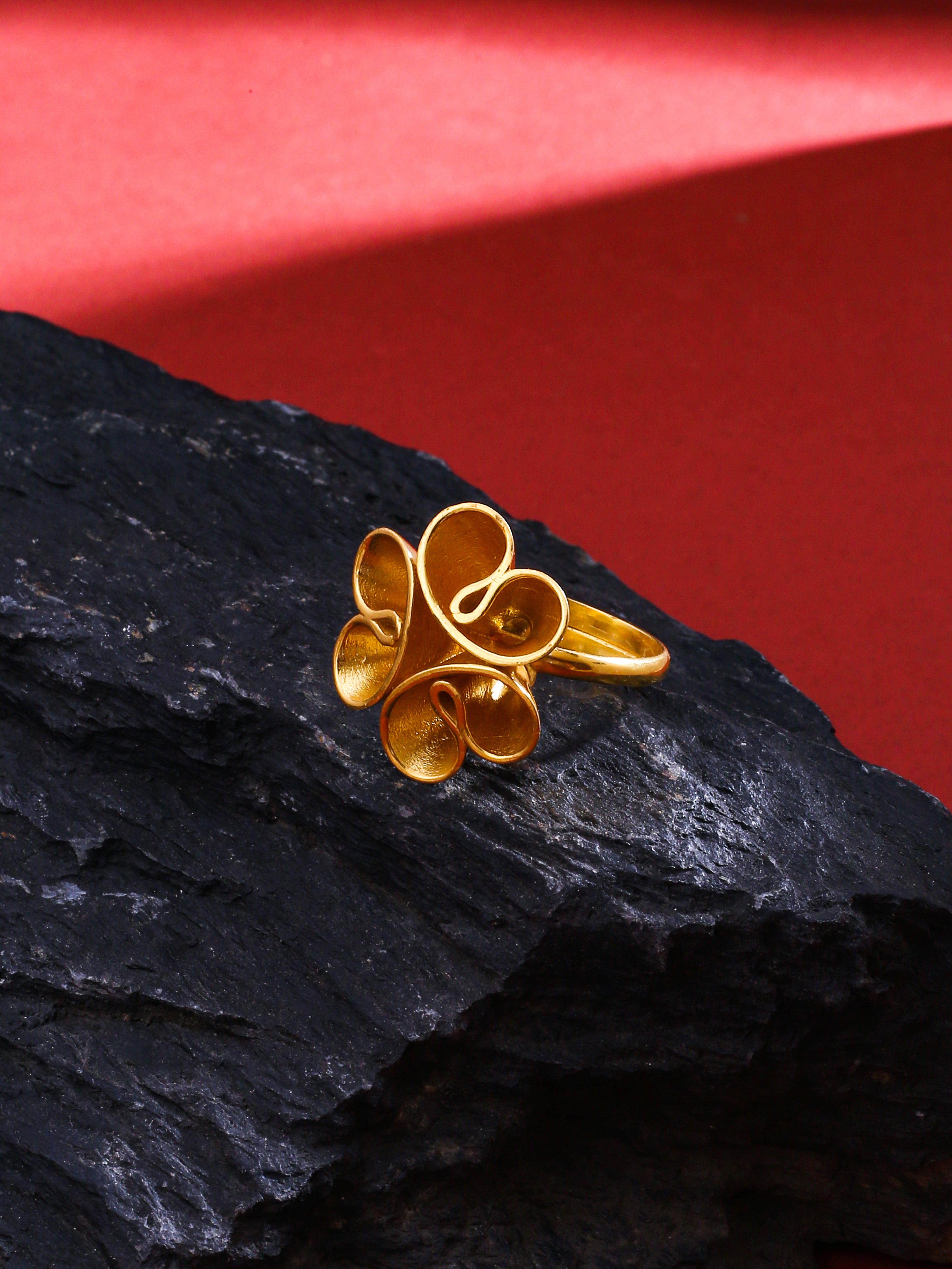 24K Gold Plating Love Blossoms Elysian 925 Sterling Silver Ring For Women