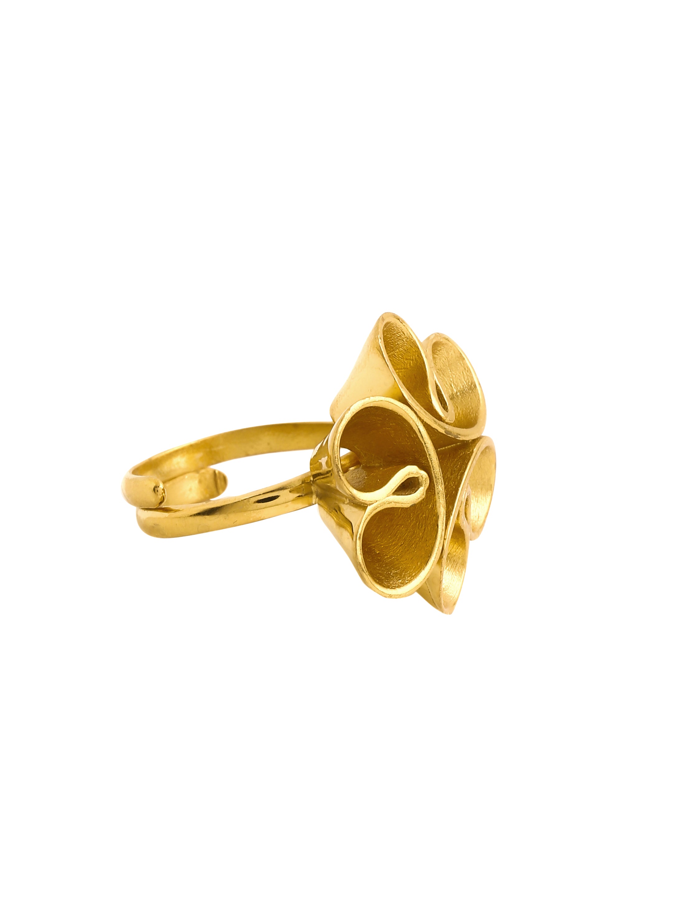 24K Gold Plating Love Blossoms Elysian 925 Sterling Silver Ring For Women