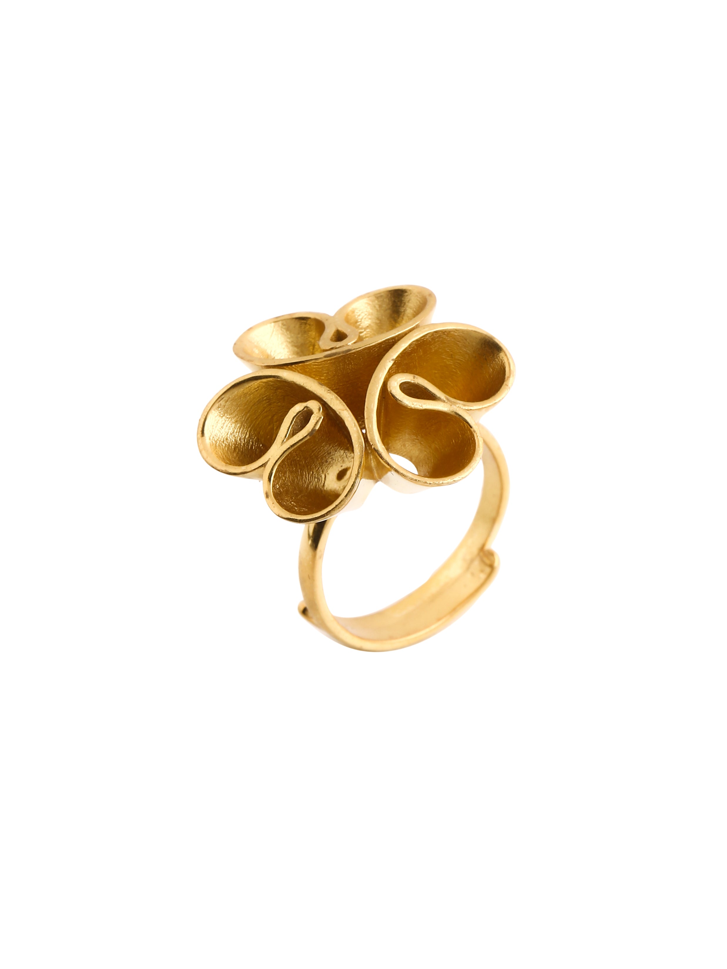 24K Gold Plating Love Blossoms Elysian 925 Sterling Silver Ring For Women
