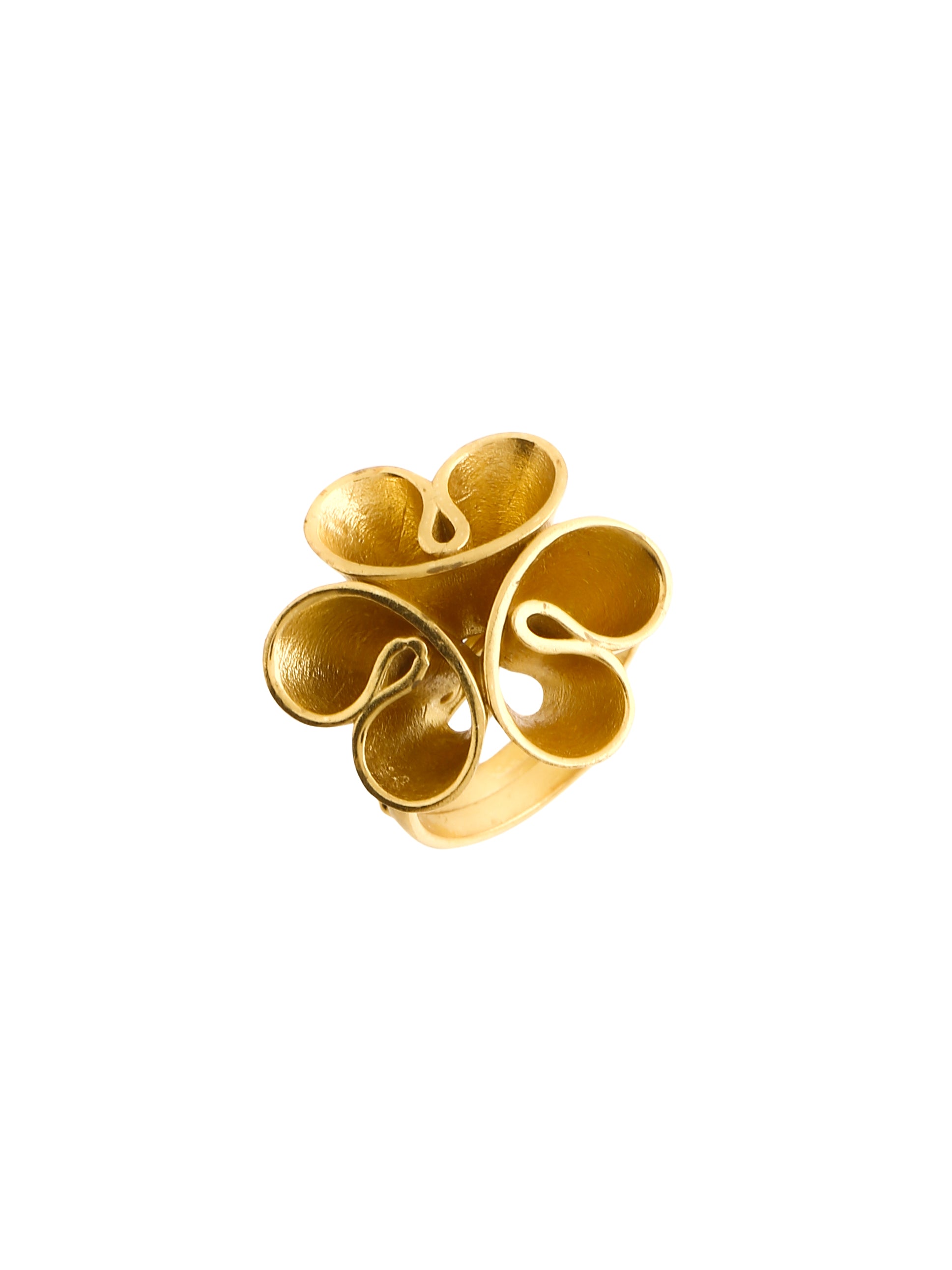 24K Gold Plating Love Blossoms Elysian 925 Sterling Silver Ring For Women