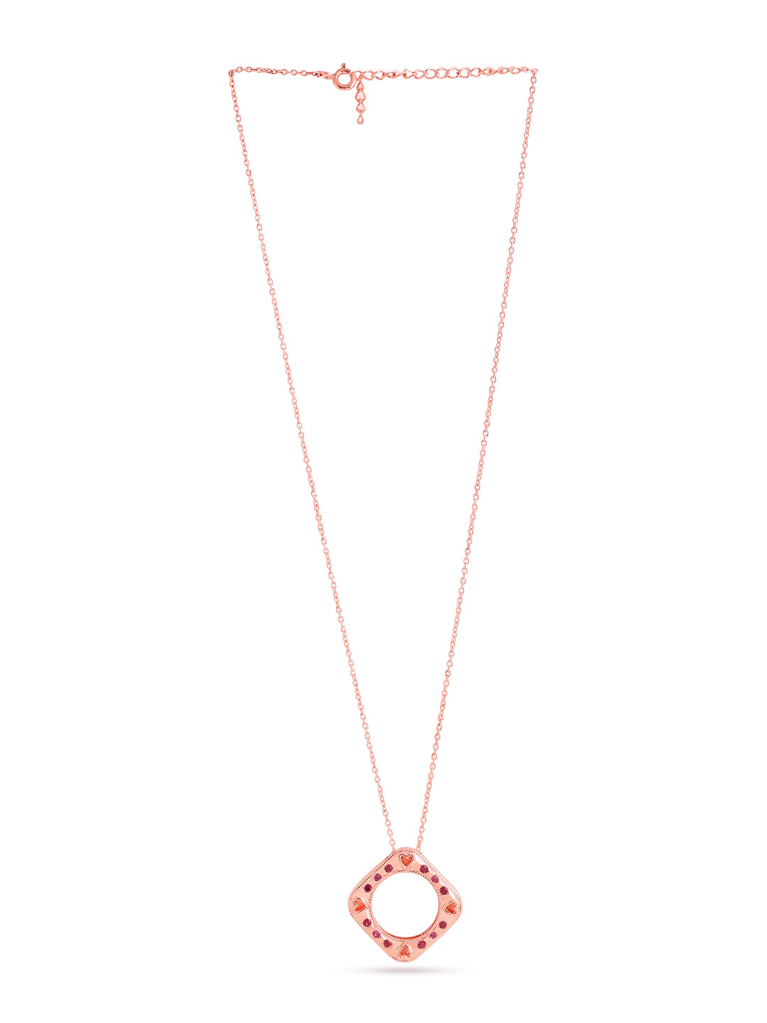 Elysian Rose Gold Eternal Love Rhodolite Garnet 925 Sterling Silver Pendant For Women