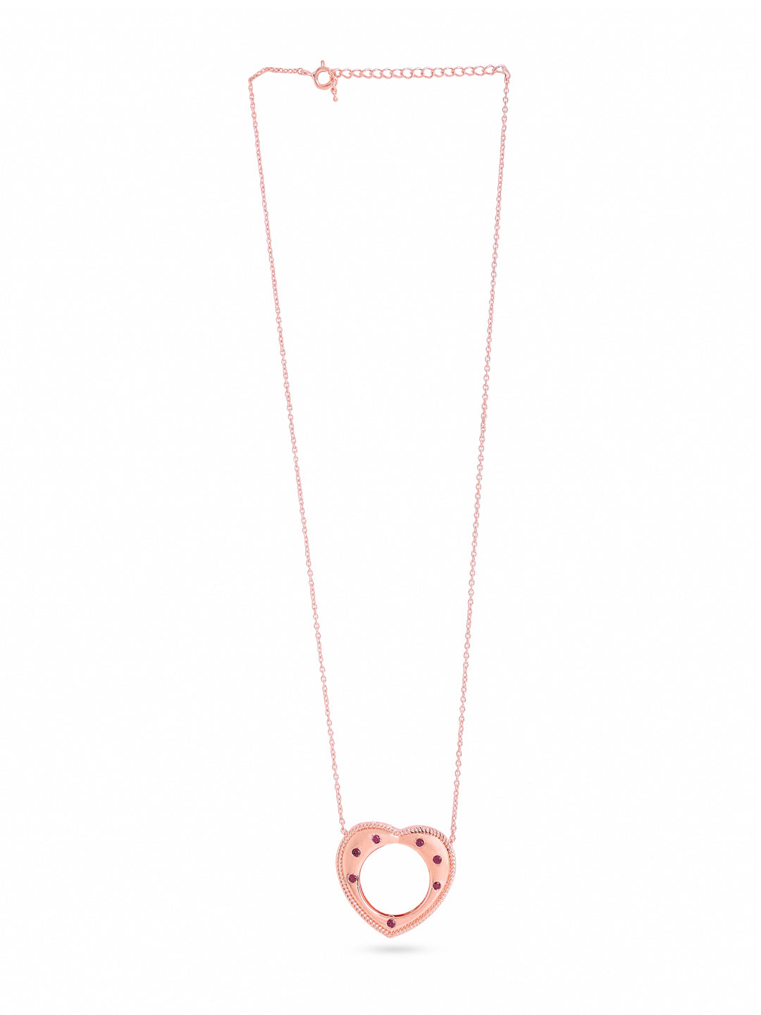 Elysian Rose Gold Round Harmony Rhodolite Garnet 925 Sterling Silver Pendant For Women
