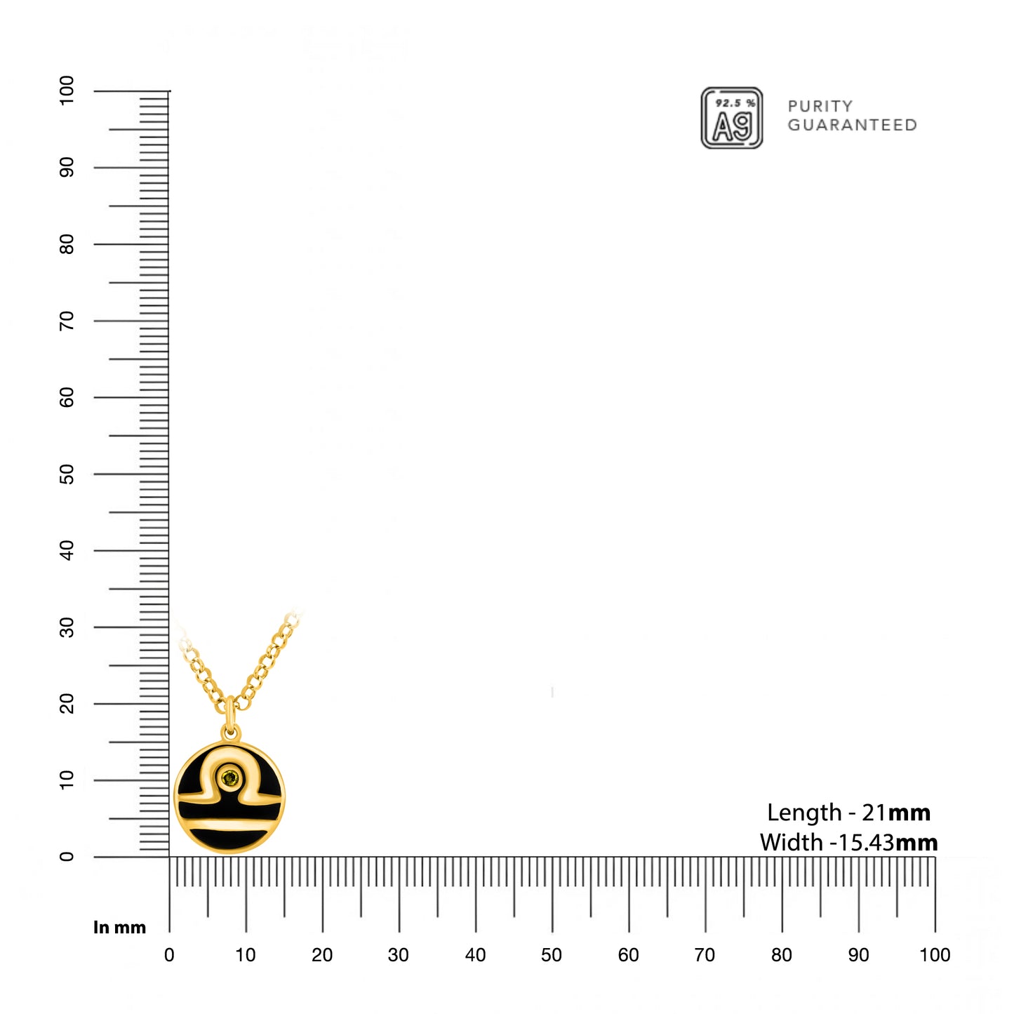 Libra zodiac Necklace (gold-plated silver)