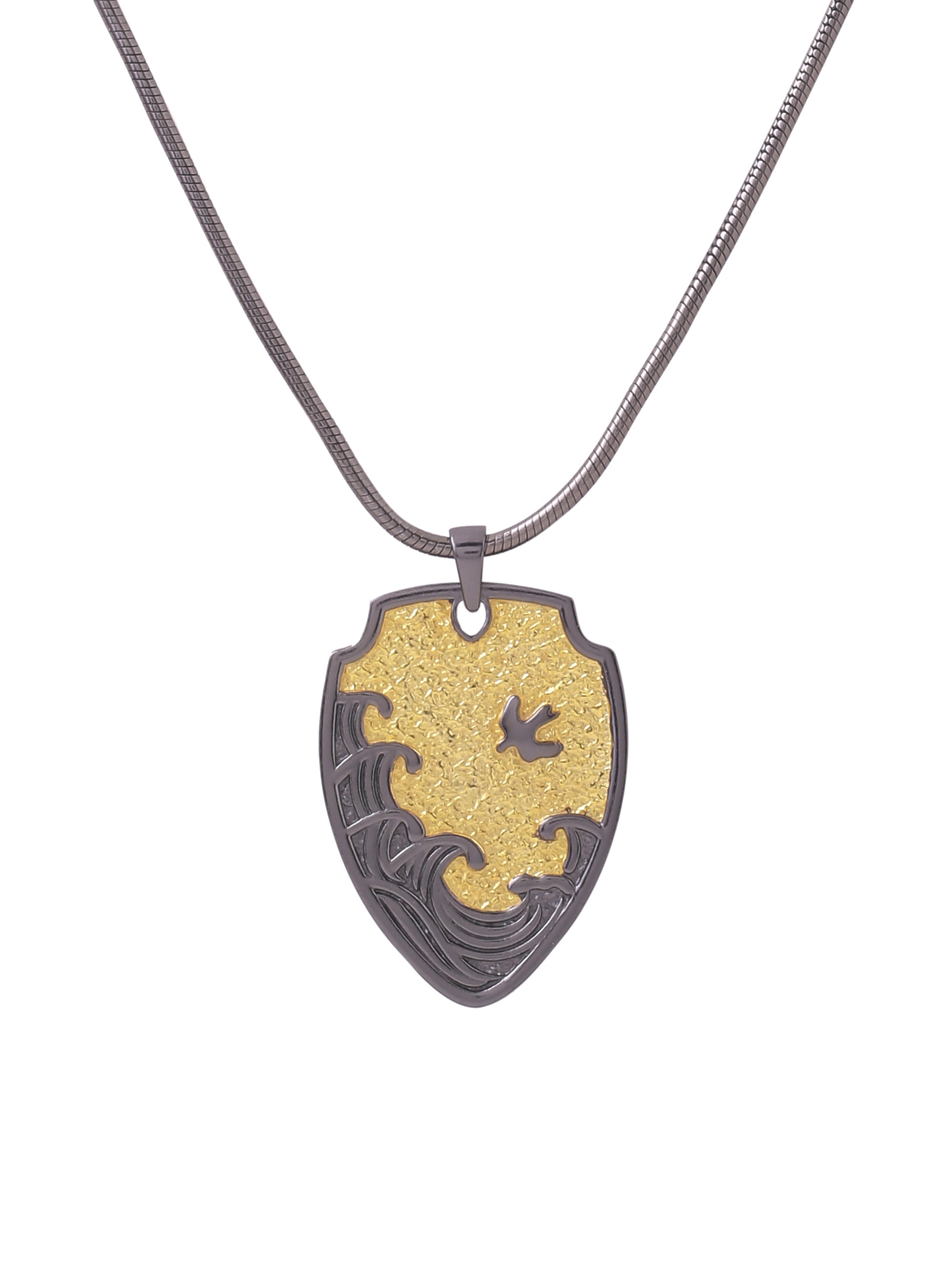 Pure & Sterling Silver Pendant for Men | Dual Plating - Black Rhodium, 24K Gold - Kicky & Perky