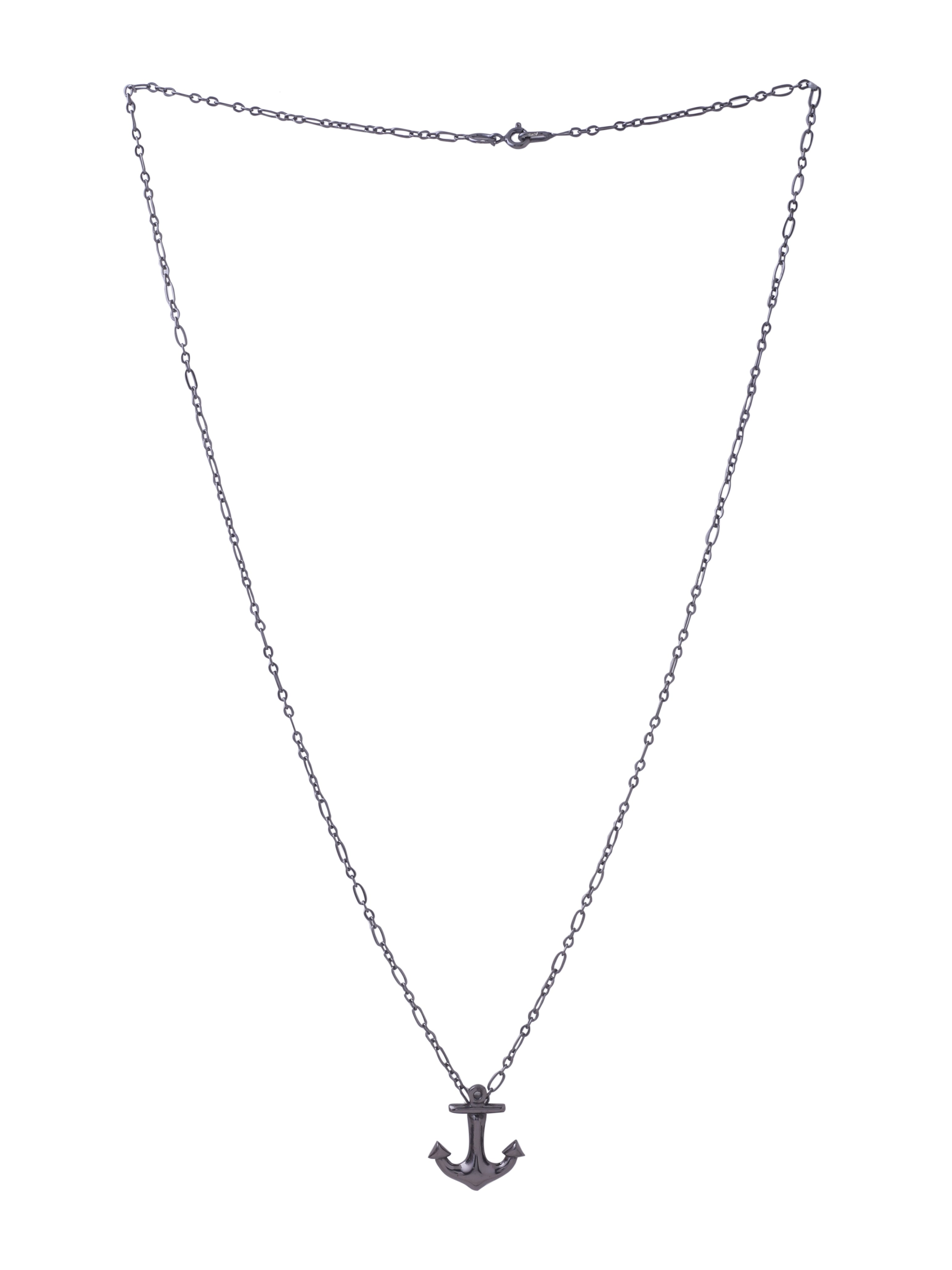 Anchor Silver Pendant - Black Rhodium - Kicky & Perky
