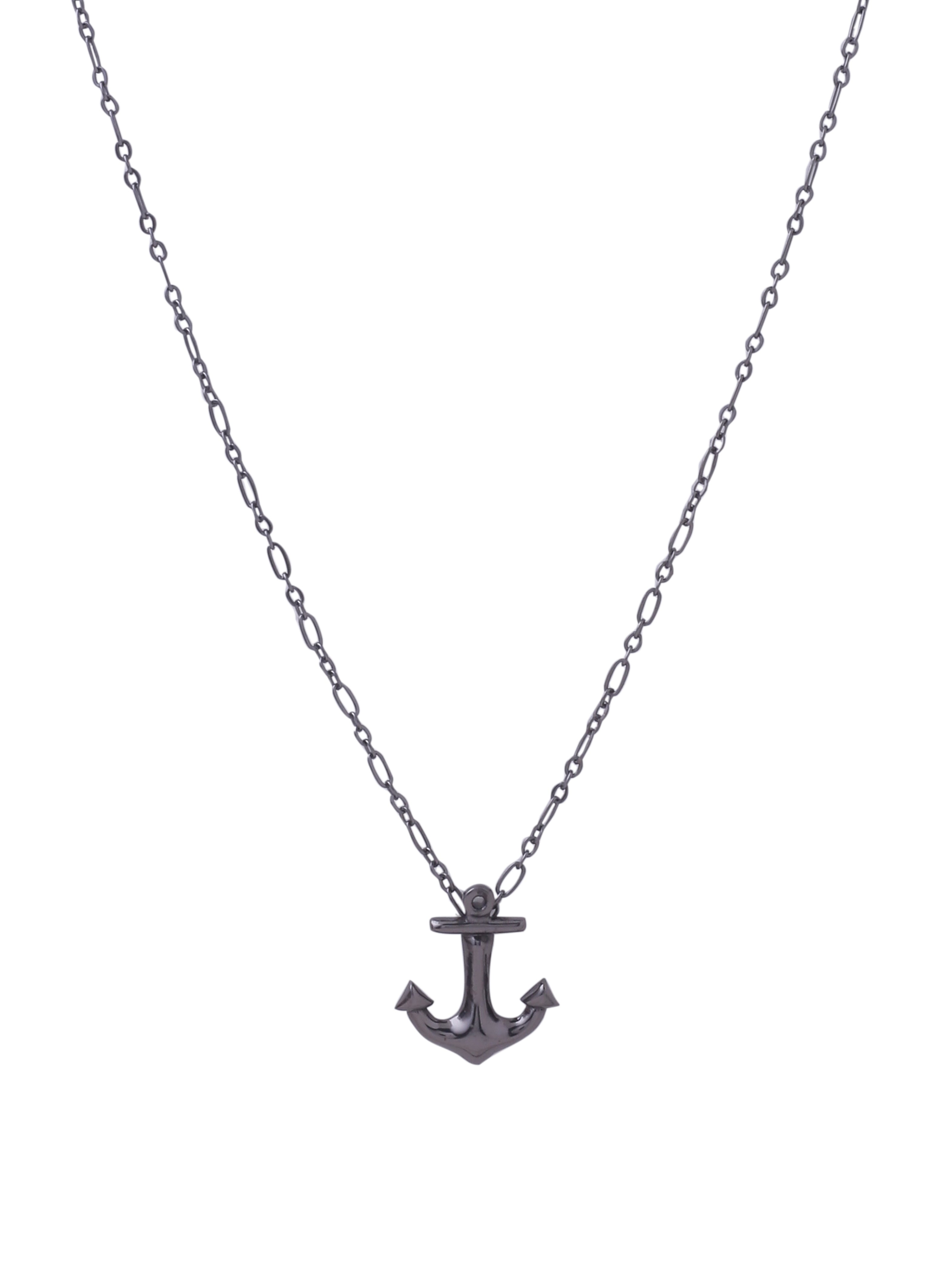 Anchor Silver Pendant - Black Rhodium - Kicky & Perky