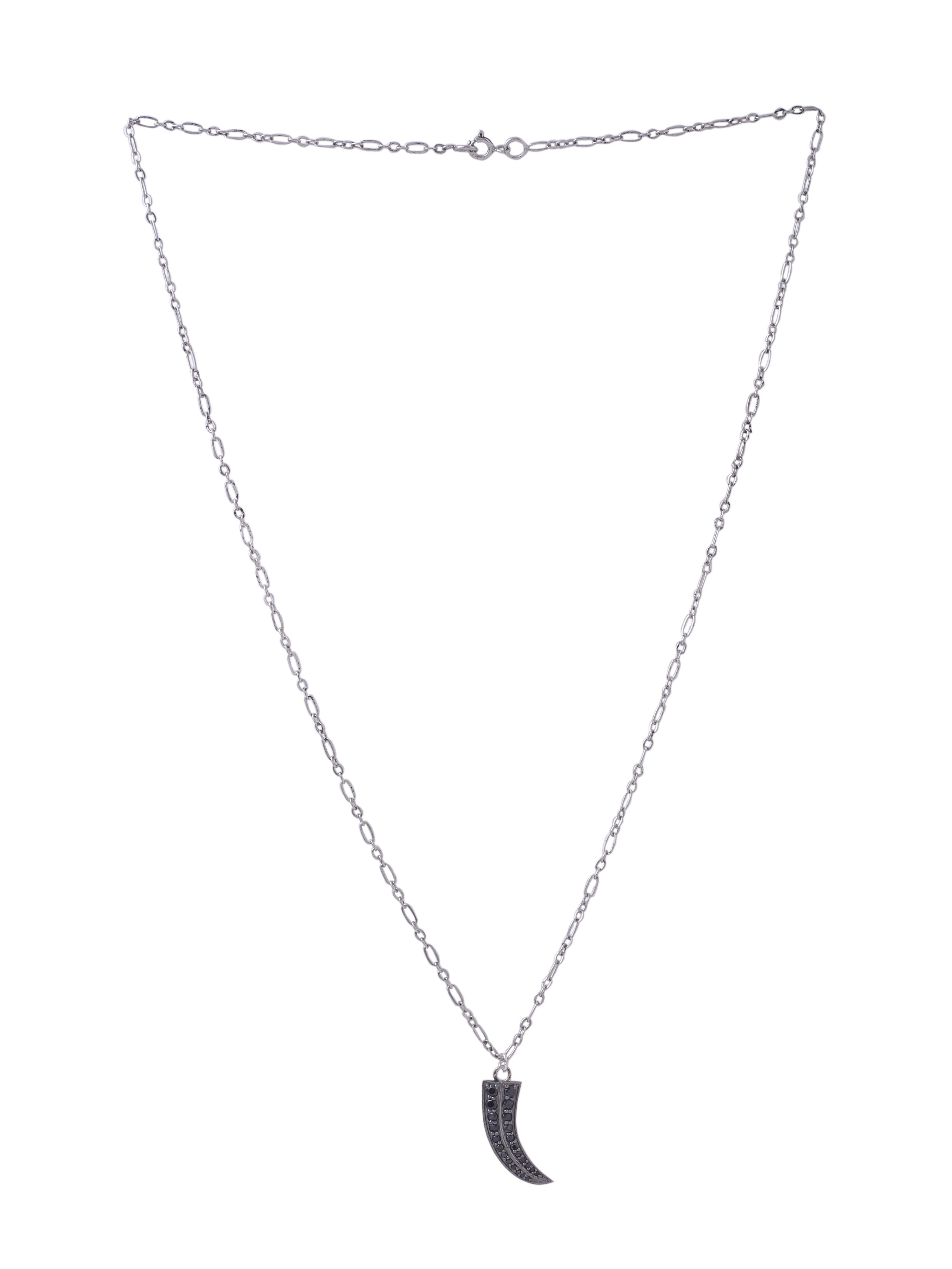 Tiger Claw Silver Pendant with Black Moissanite - Kicky & Perky
